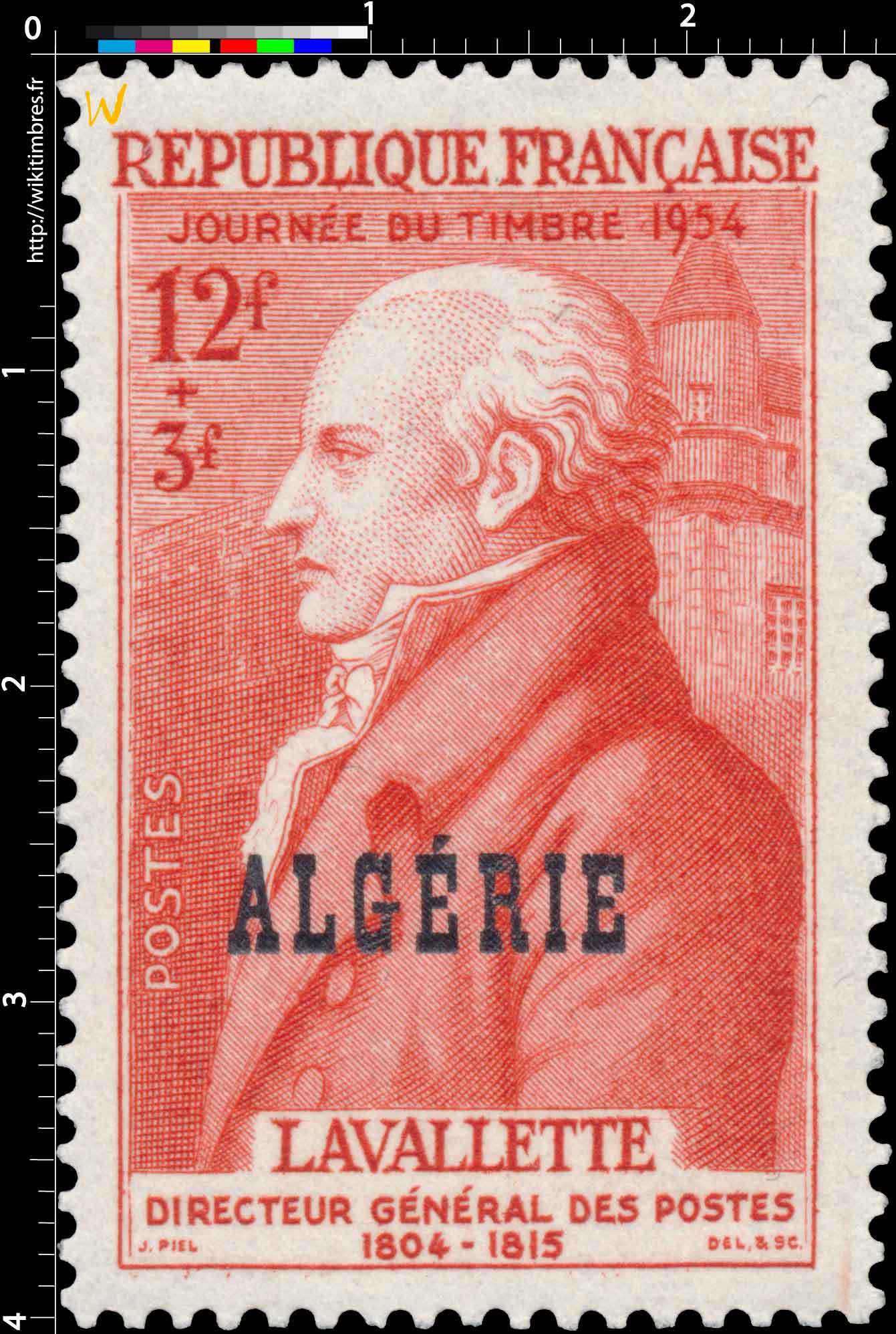 Algérie - JOURNÉE DU TIMBRE 1954 LAVALETTE DIRECTEUR GÉNÉRAL DES POSTES 1804-1815