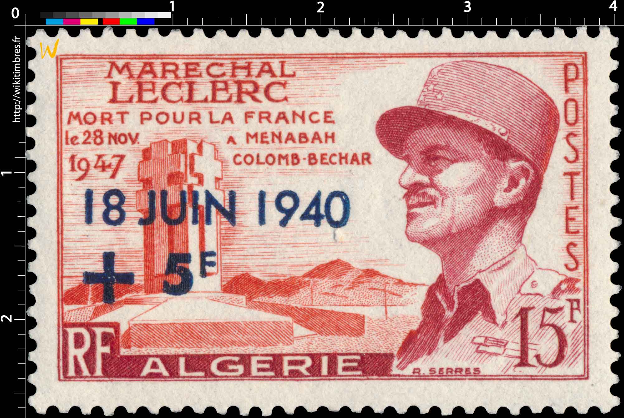 Algérie - Maréchal Leclerc mort pour la France