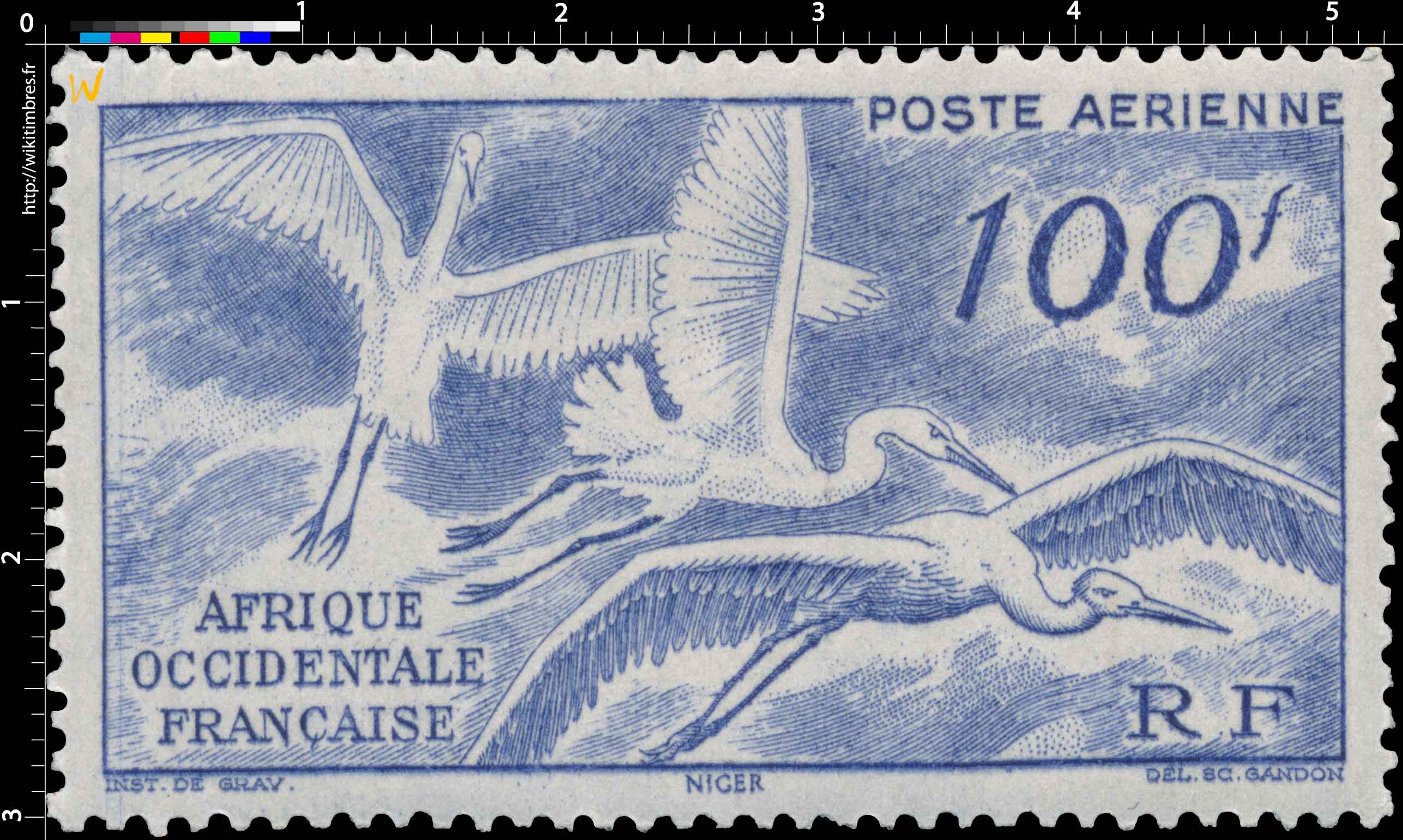Afrique Occidentale Française - Cigognes en vol