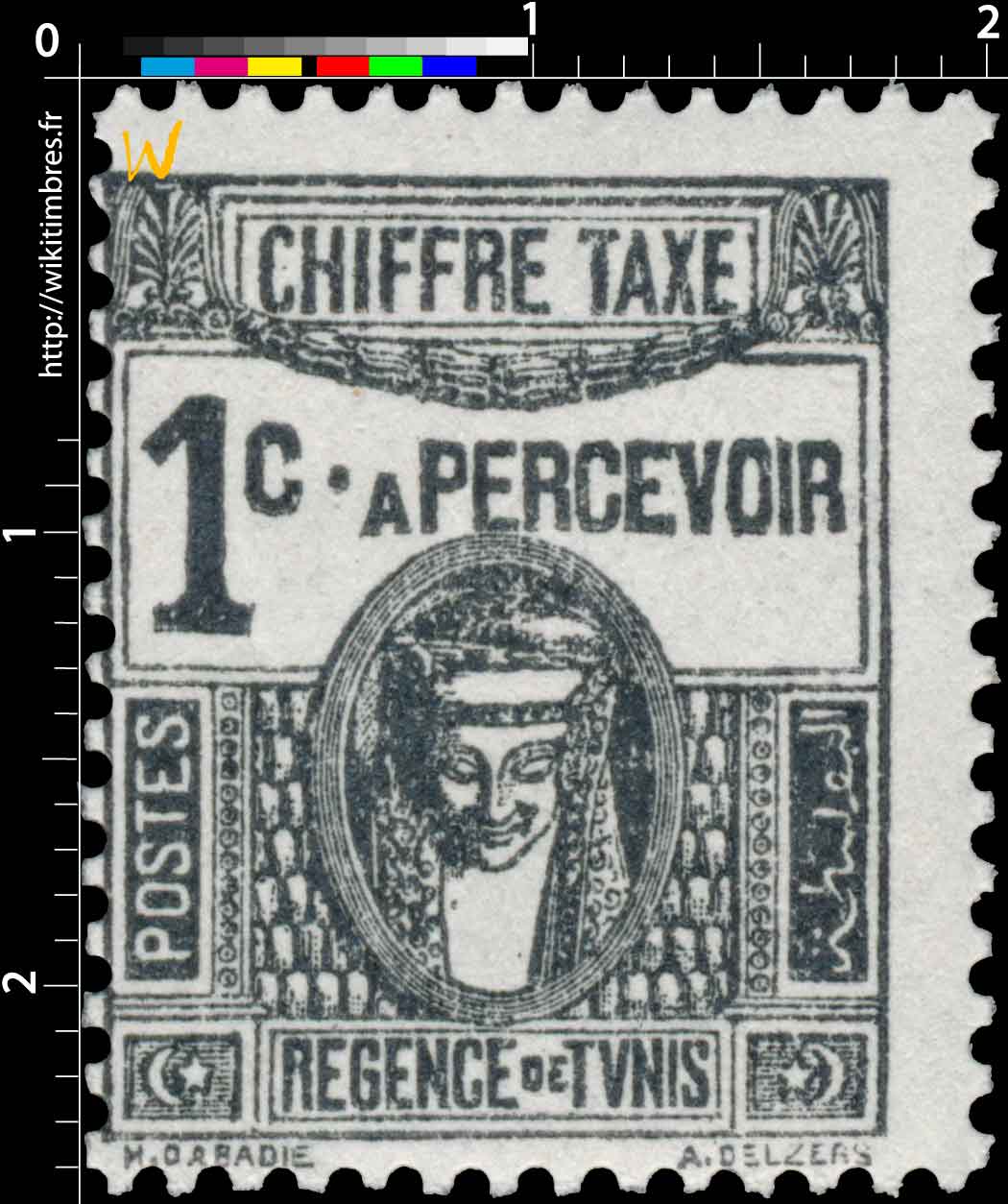 Tunisie - Régence de Tunis chiffre taxe à percevoir
