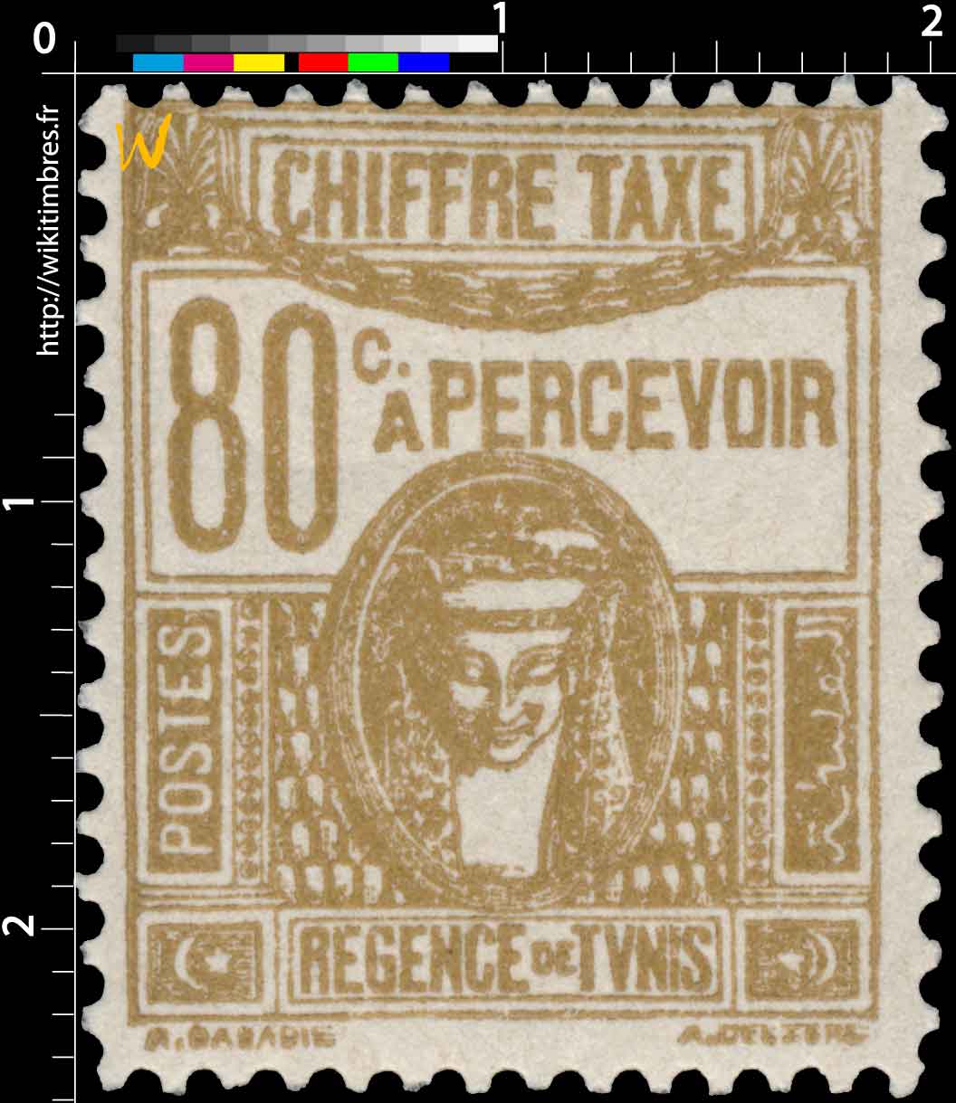 Tunisie - Régence de Tunis chiffre taxe à percevoir
