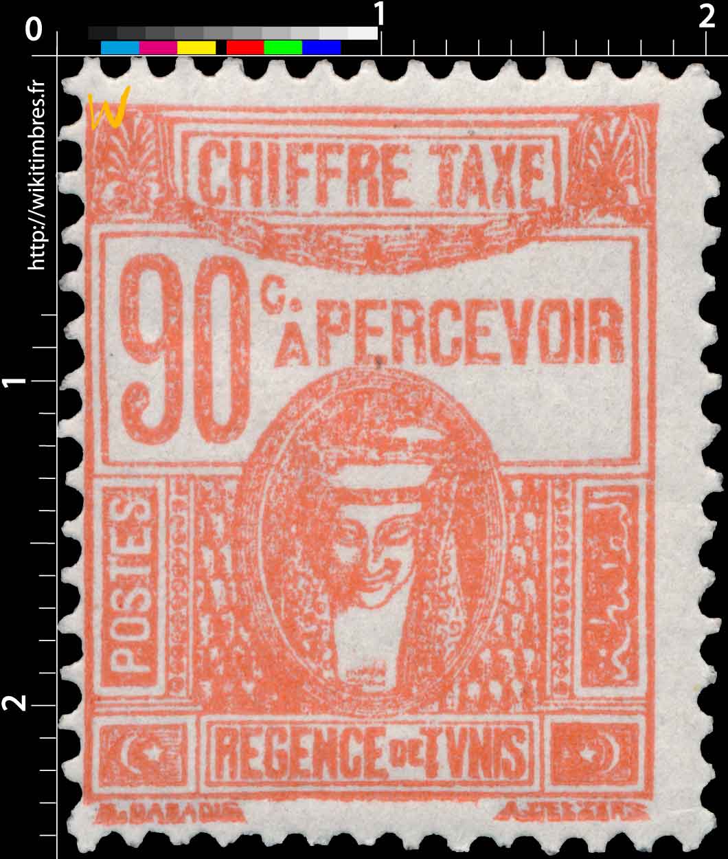 Tunisie - Régence de Tunis chiffre taxe à percevoir