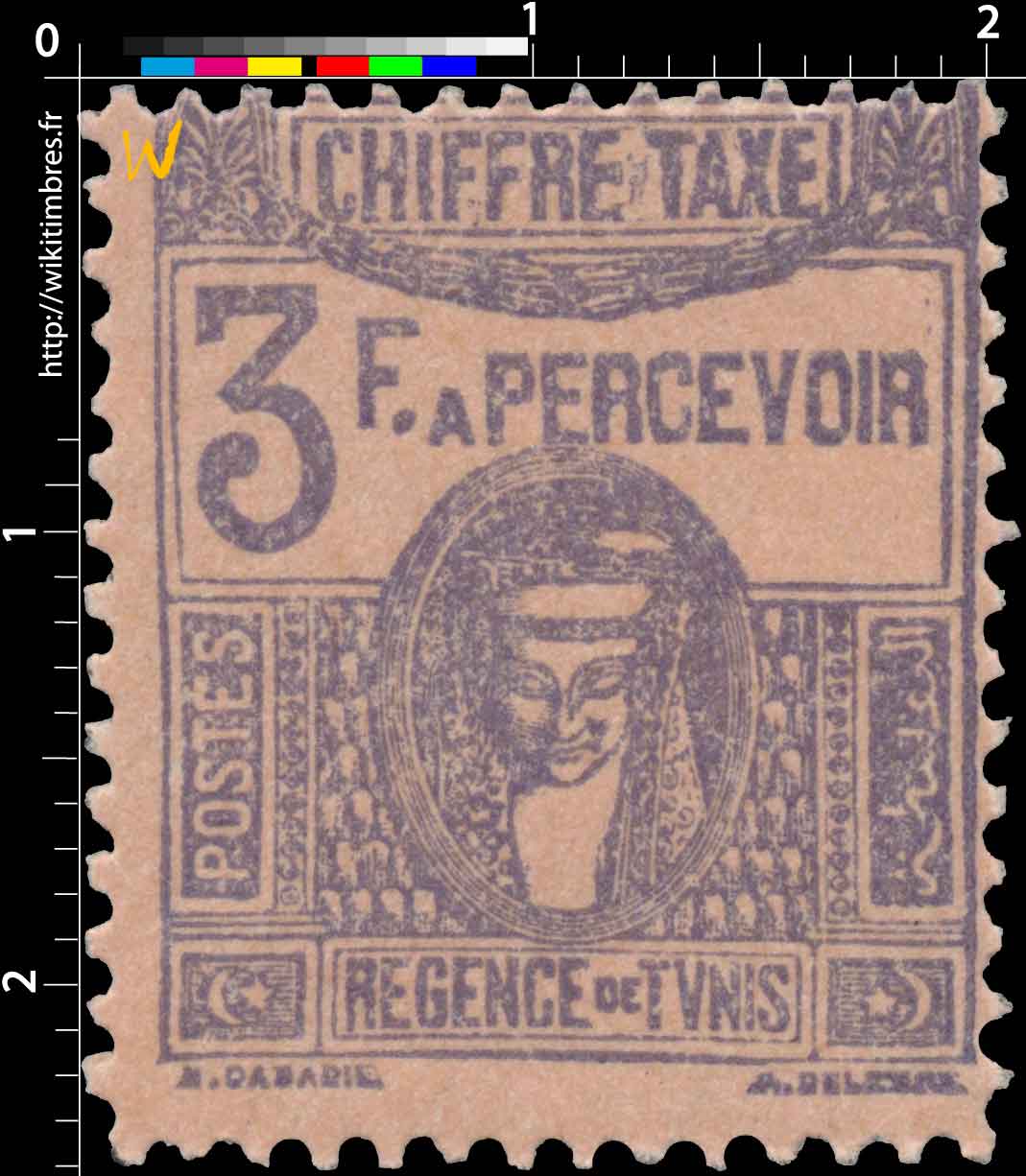 Tunisie - Régence de Tunis chiffre taxe à percevoir