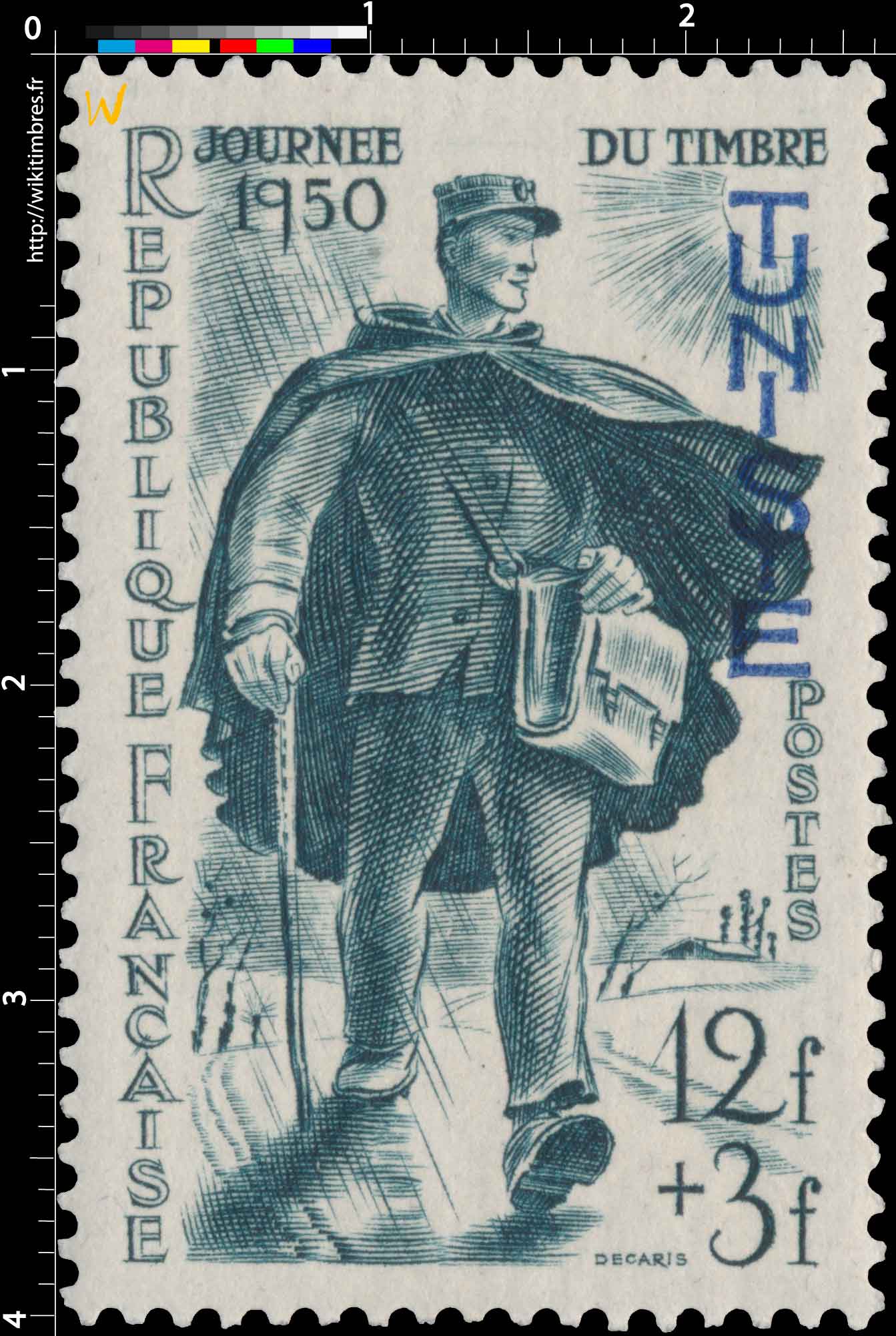 Tunisie - Journée du timbre 1950 . Facteur