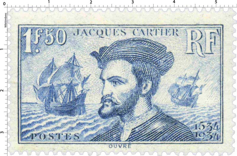 Timbre Jacques Cartier 1534 1934 Wikitimbres
