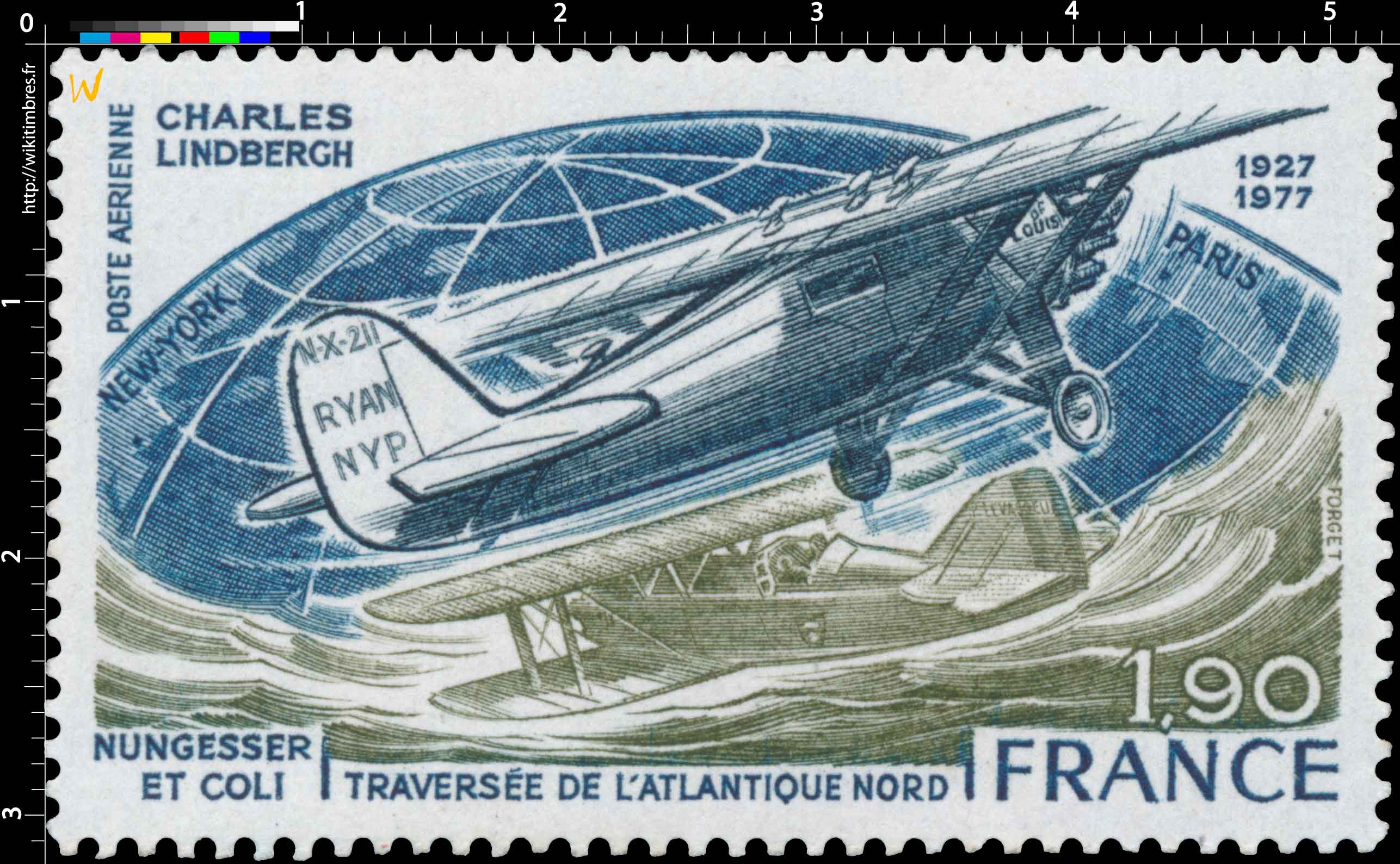 CHARLES LINDBERGH CHARLES NUNGESSER ET COLIS 1927-1977 TRAVERSÉE DE L'ATLANTIQUE NORD