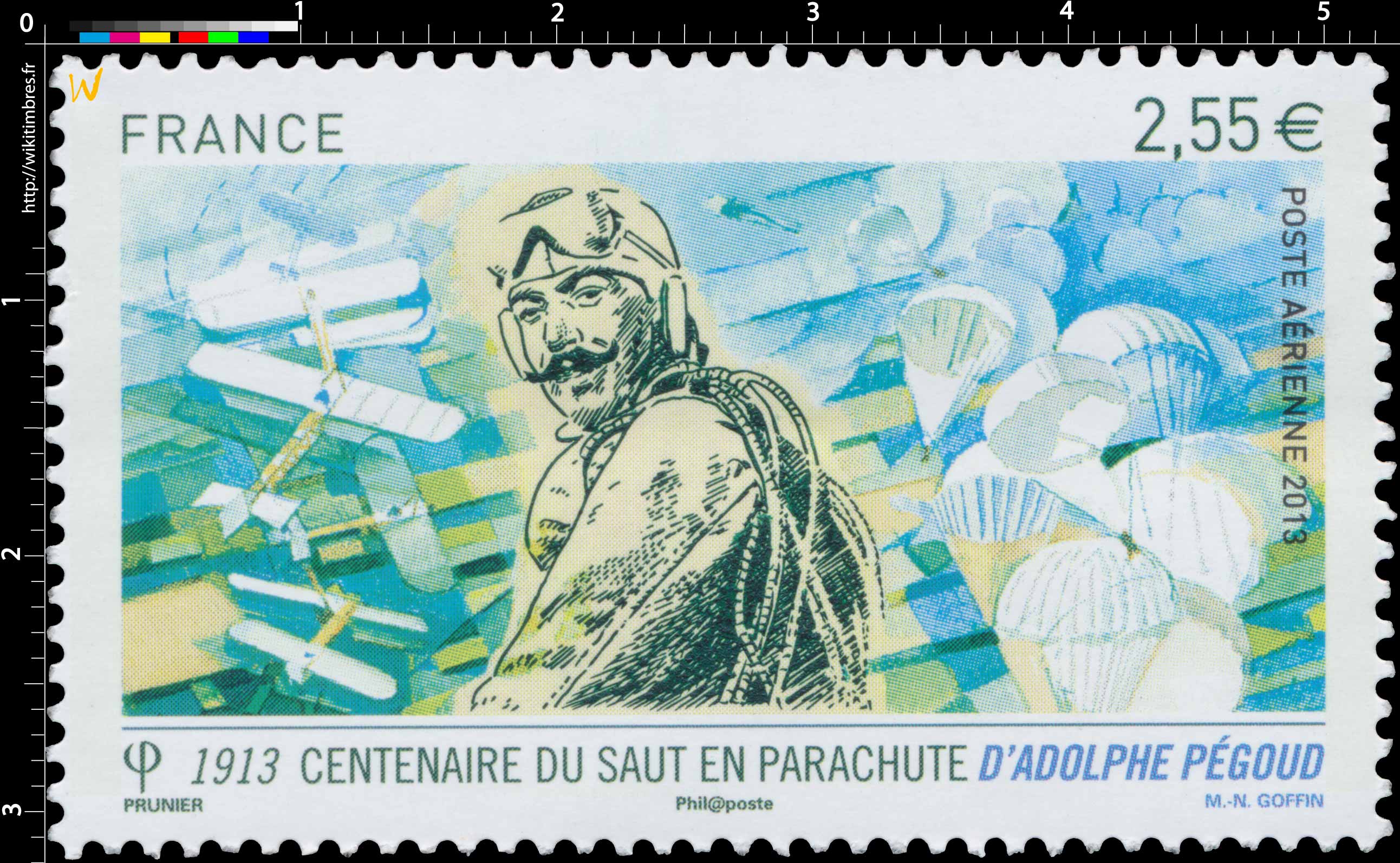 1913 Centenaire du premier saut en parachute d'Adolphe Pégoud