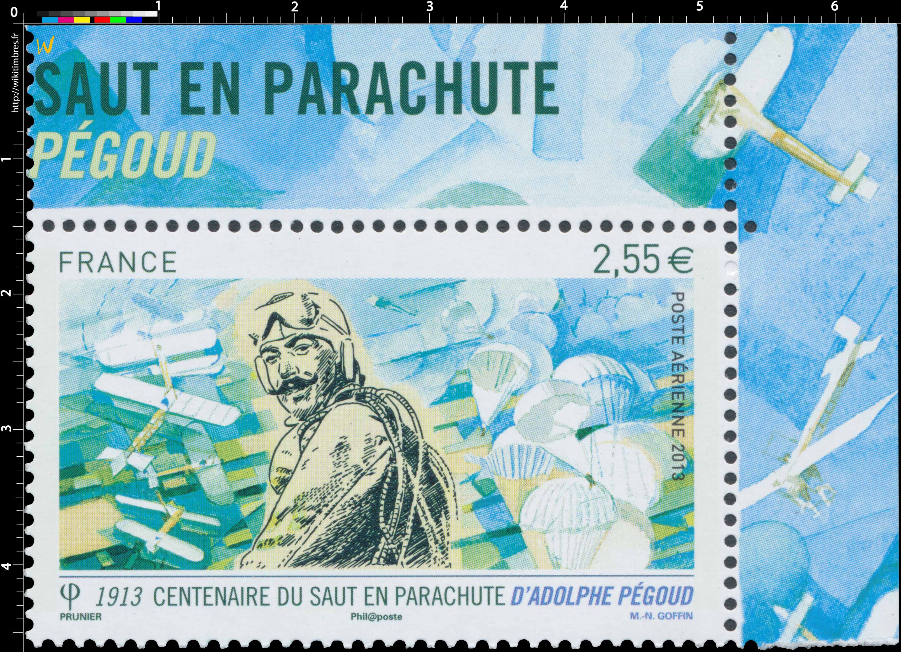 1913 Centenaire du premier saut en parachute d'Adolphe Pégoud