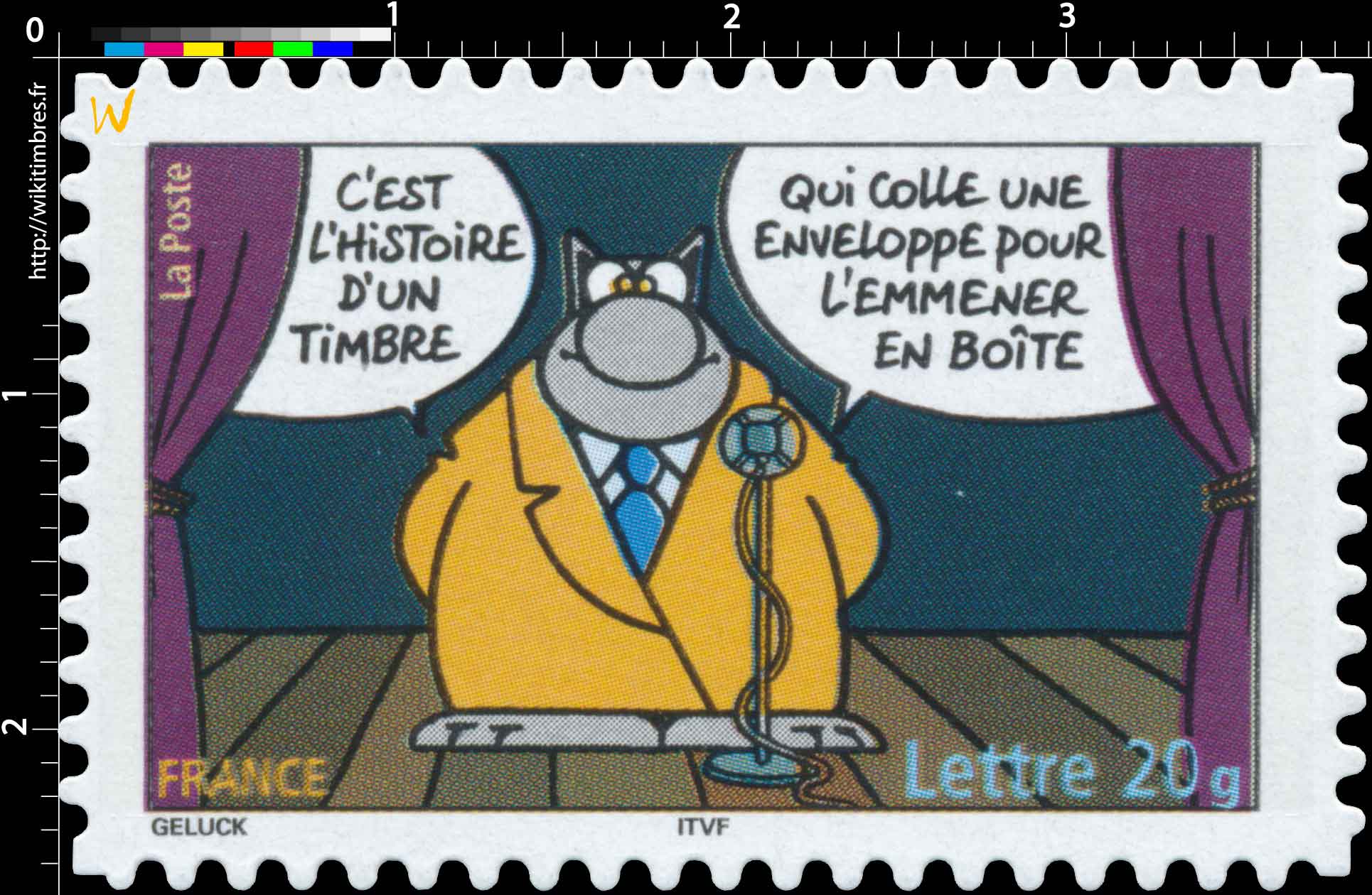 C'EST L'HISTOIRE D'UN TIMBRE QUI COLLE UNE ENVELOPPE POUR L'EMMENER EN BOÎTE