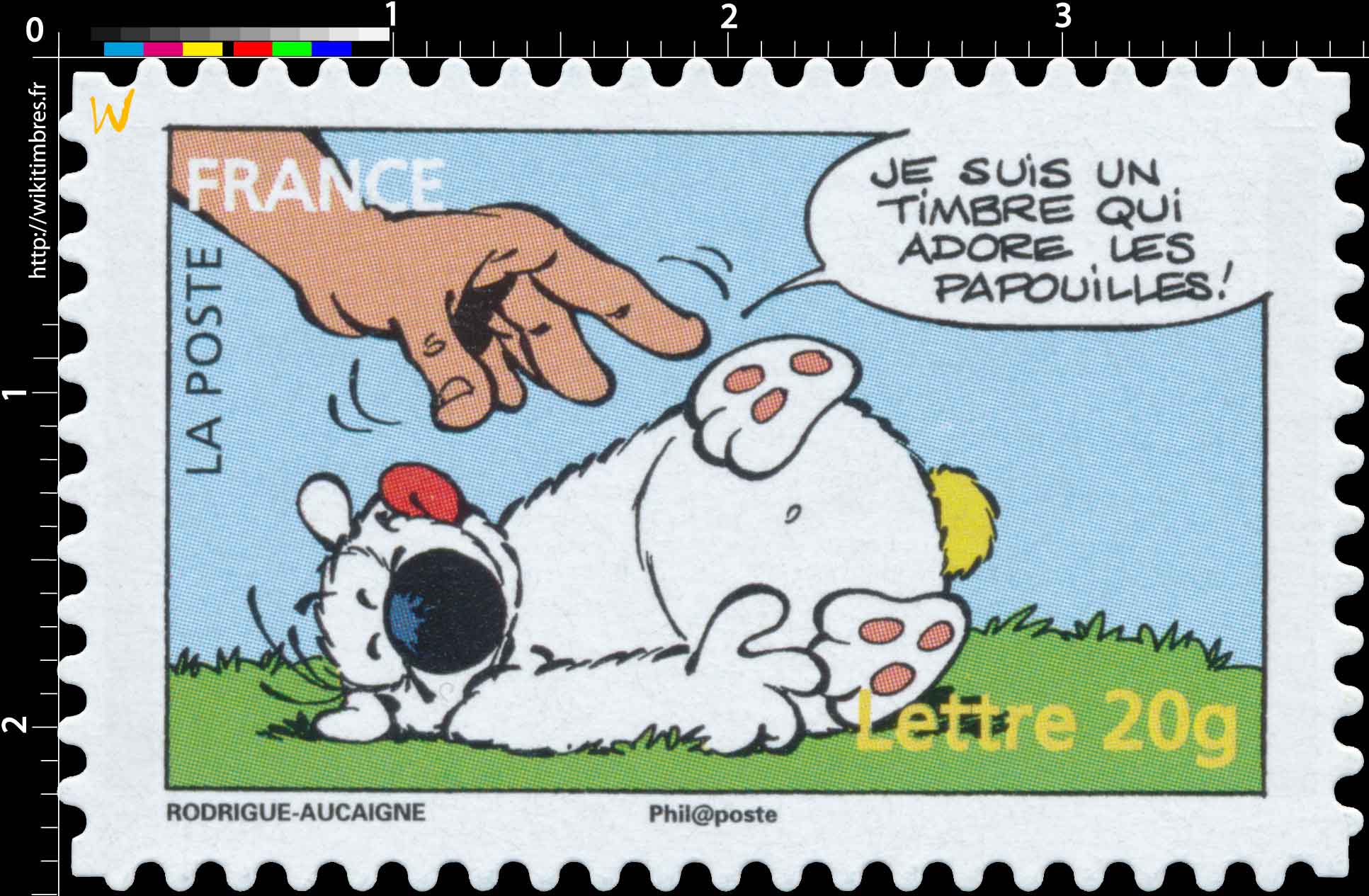 JE SUIS UN TIMBRE QUI ADORE LES PAPOUILLES !