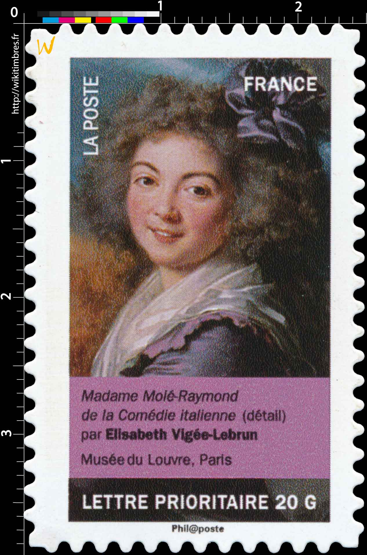 Madame Molé-Raymond de la Comédie italienne (détail) par Élisabeth Vigée-Lebrun, musée du Louvre, Paris