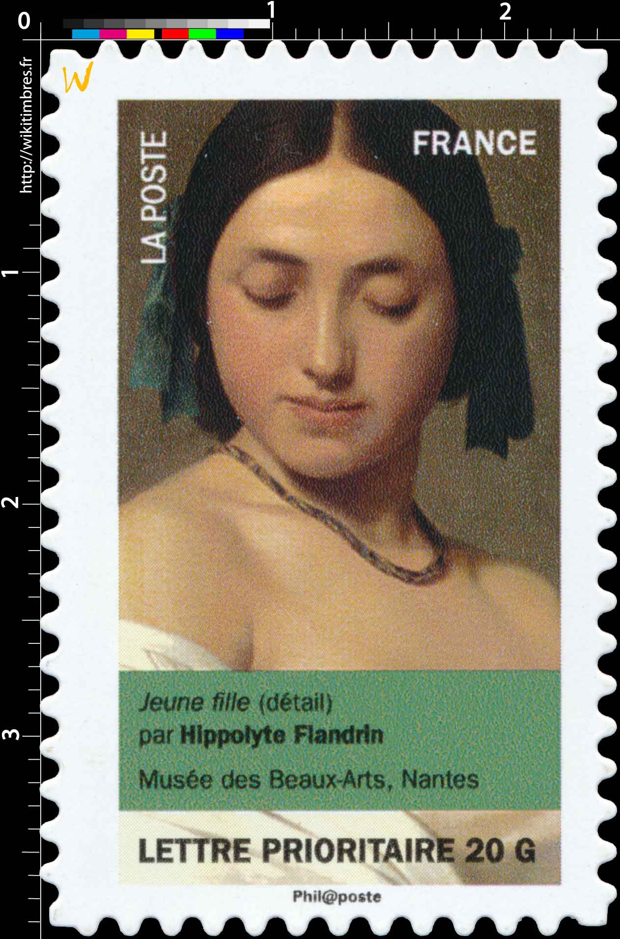 jeune fille (détail) par Hippolyte Flandrin, musée des Beaux-arts, Nantes