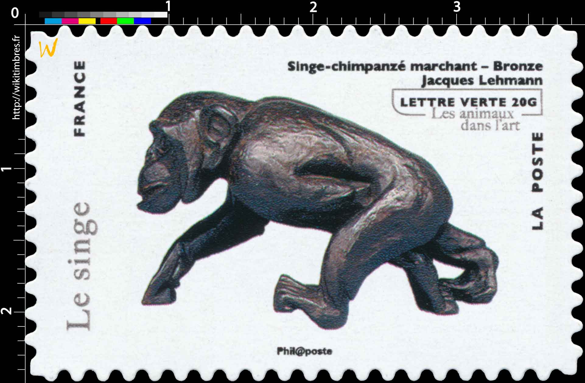 Singe chimpanzé marchant - Bronze - Jacques Lehmann - les animaux dans l'art
