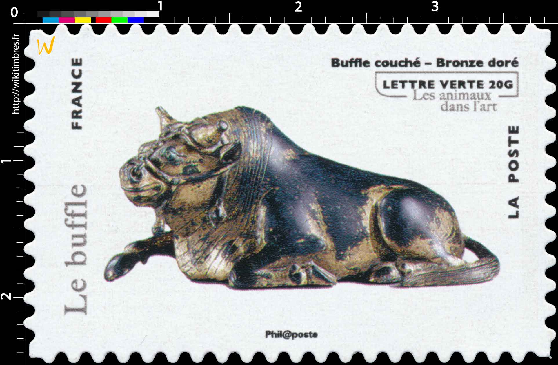 Le Buffle - Buffle couché - Bronze doré - Les animaux dans l'art