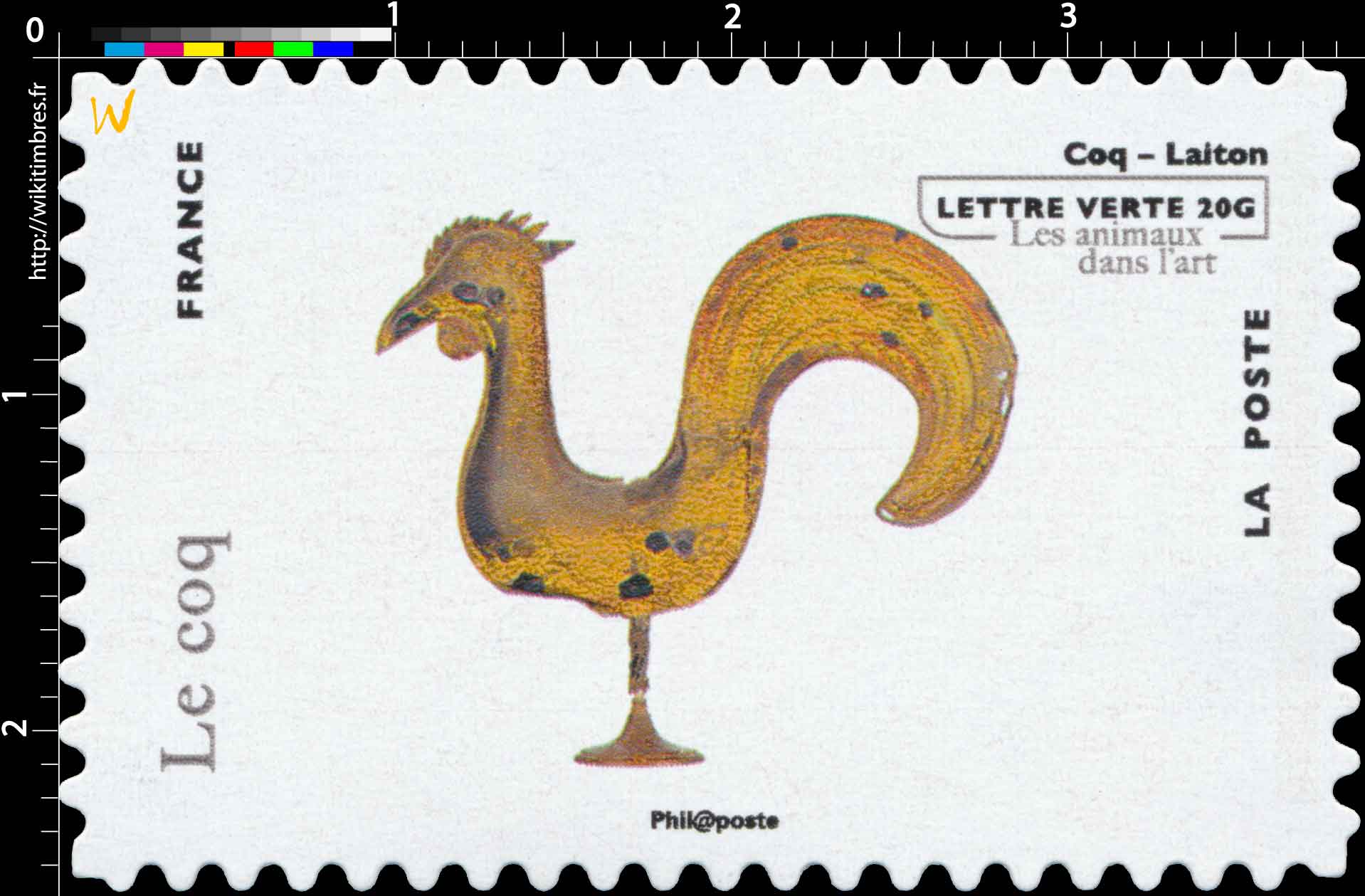 Le coq - Coq - Laiton - les animaux dans l'art