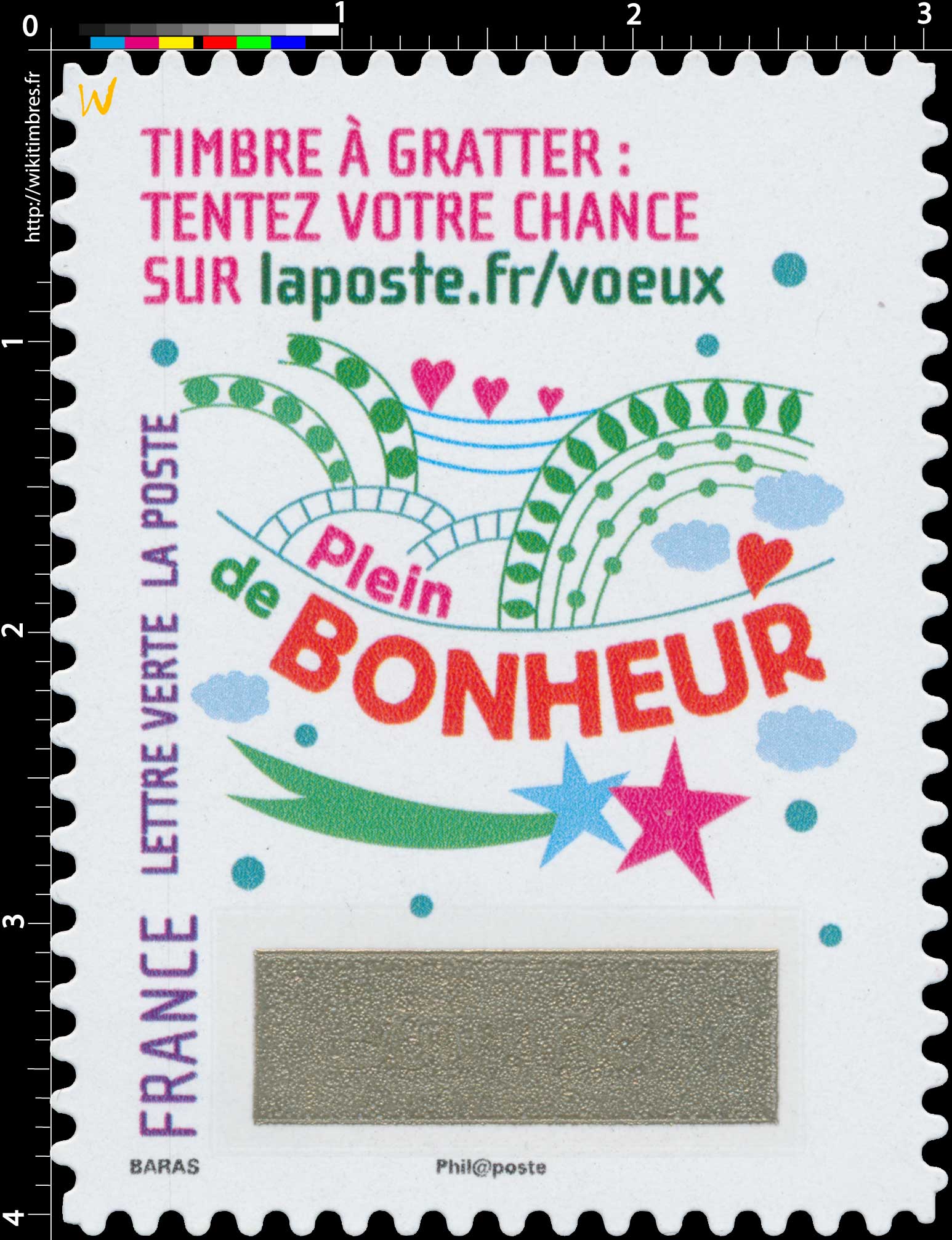 2016 Le Timbre à gratter : tentez votre chance sur laposte.fr/voeux . Plein de bonheur