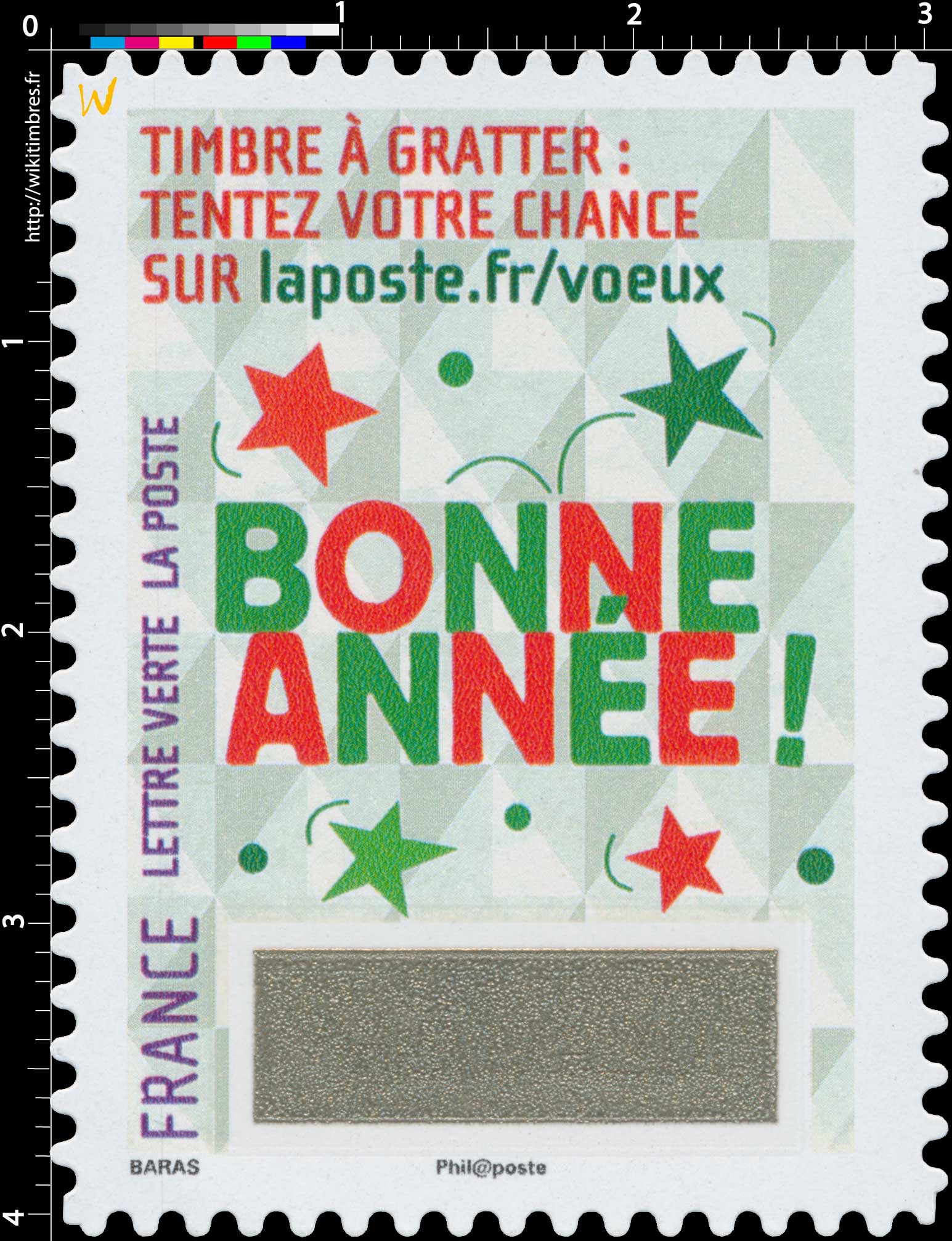 2016 Le Timbre à gratter : tentez votre chance sur laposte.fr/voeux . Bonne année