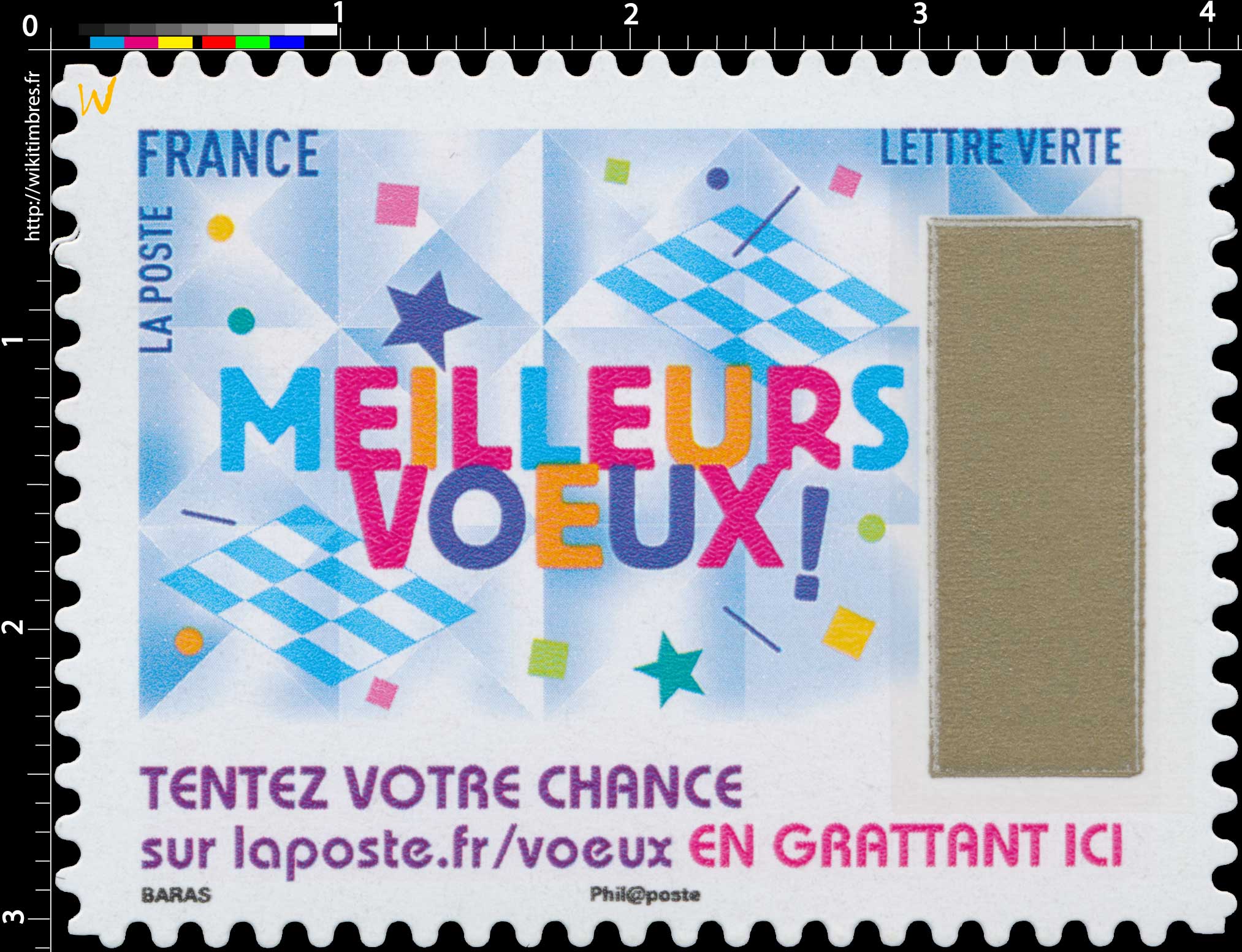 2017 Le Timbre à gratter : Tentez votre chance sur laposte.fr/voeux . EN GRATTANT ICI