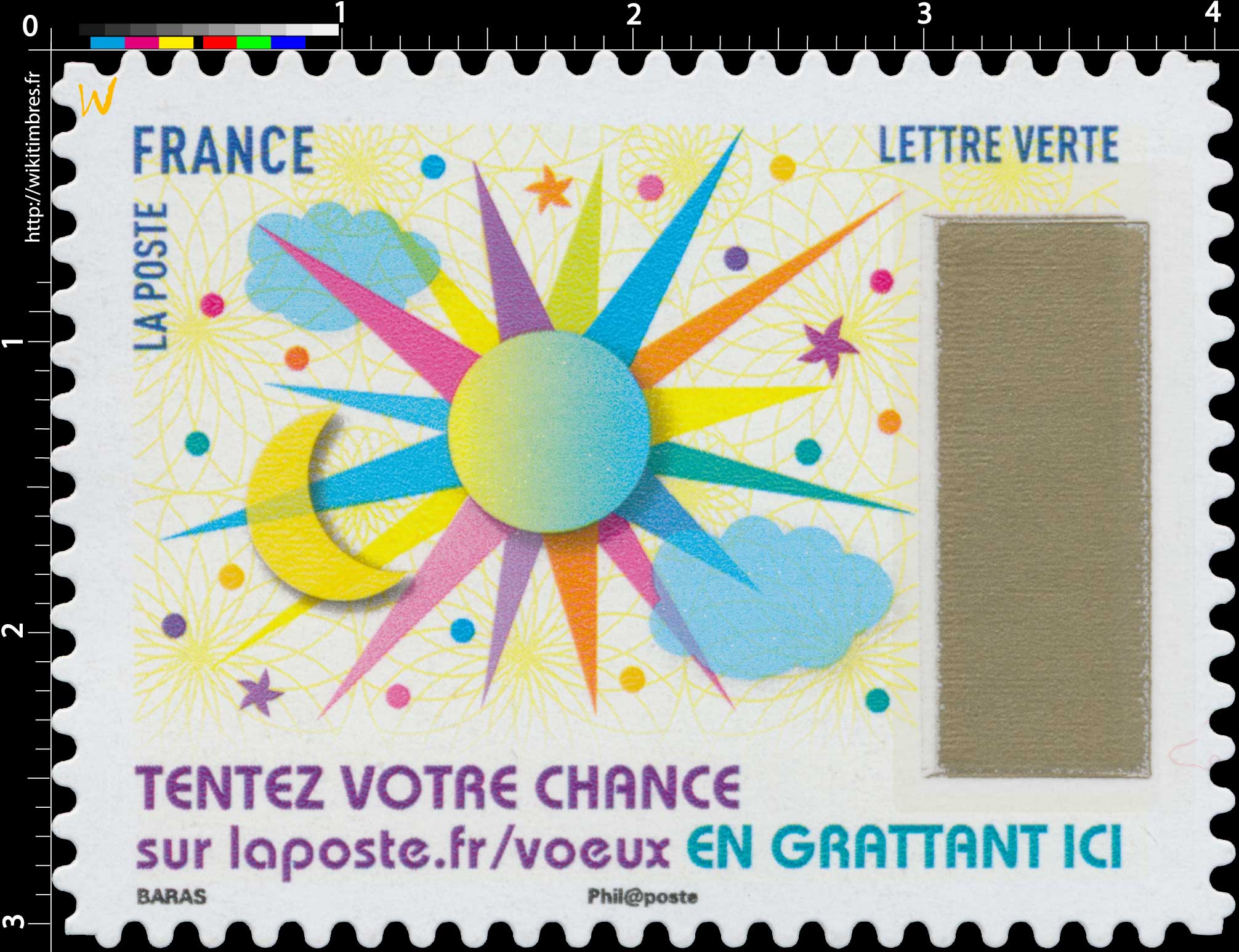 2017 Le Timbre à gratter : Tentez votre chance sur laposte.fr/voeux . EN GRATTANT ICI