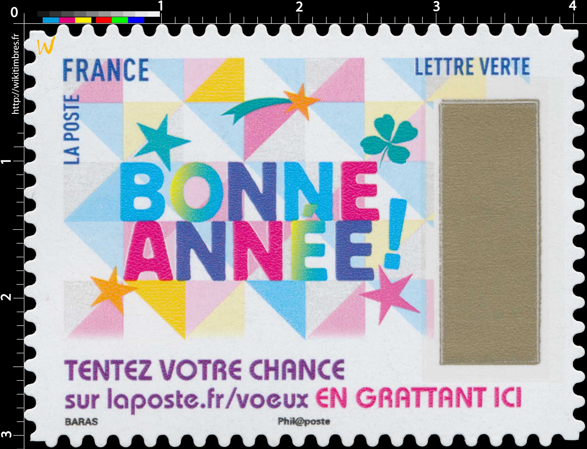 2017 Le Timbre à gratter : Tentez votre chance sur laposte.fr/voeux . EN GRATTANT ICI