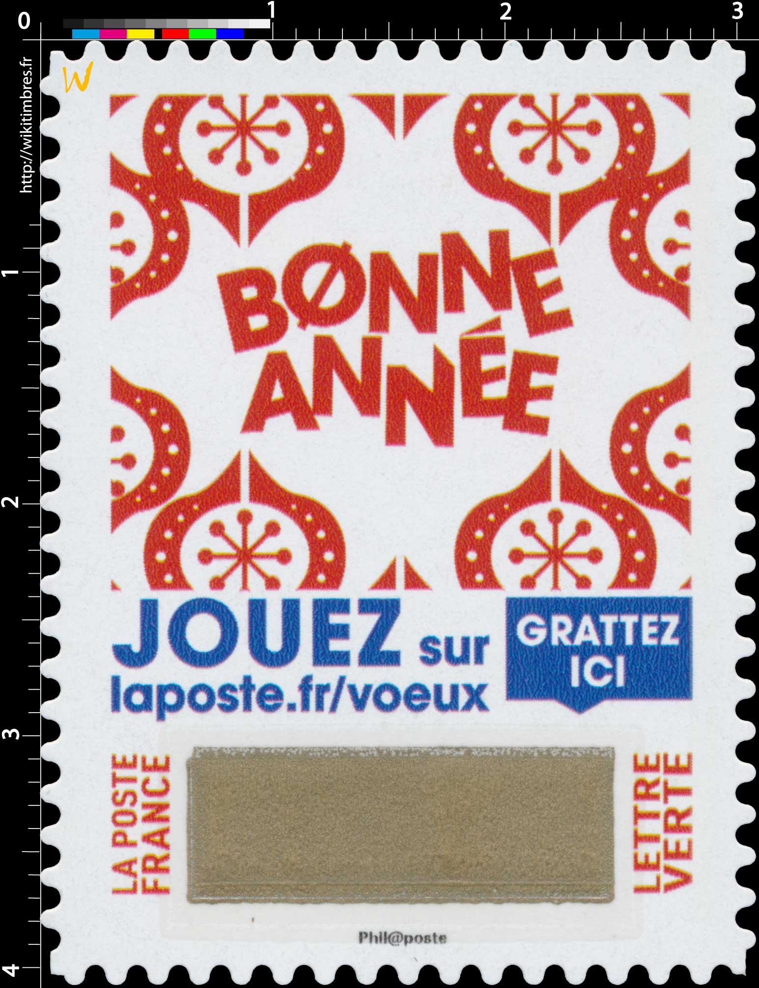  2018 Bonne année - Jouer sur laposte.fr/voeux - Gratter ici