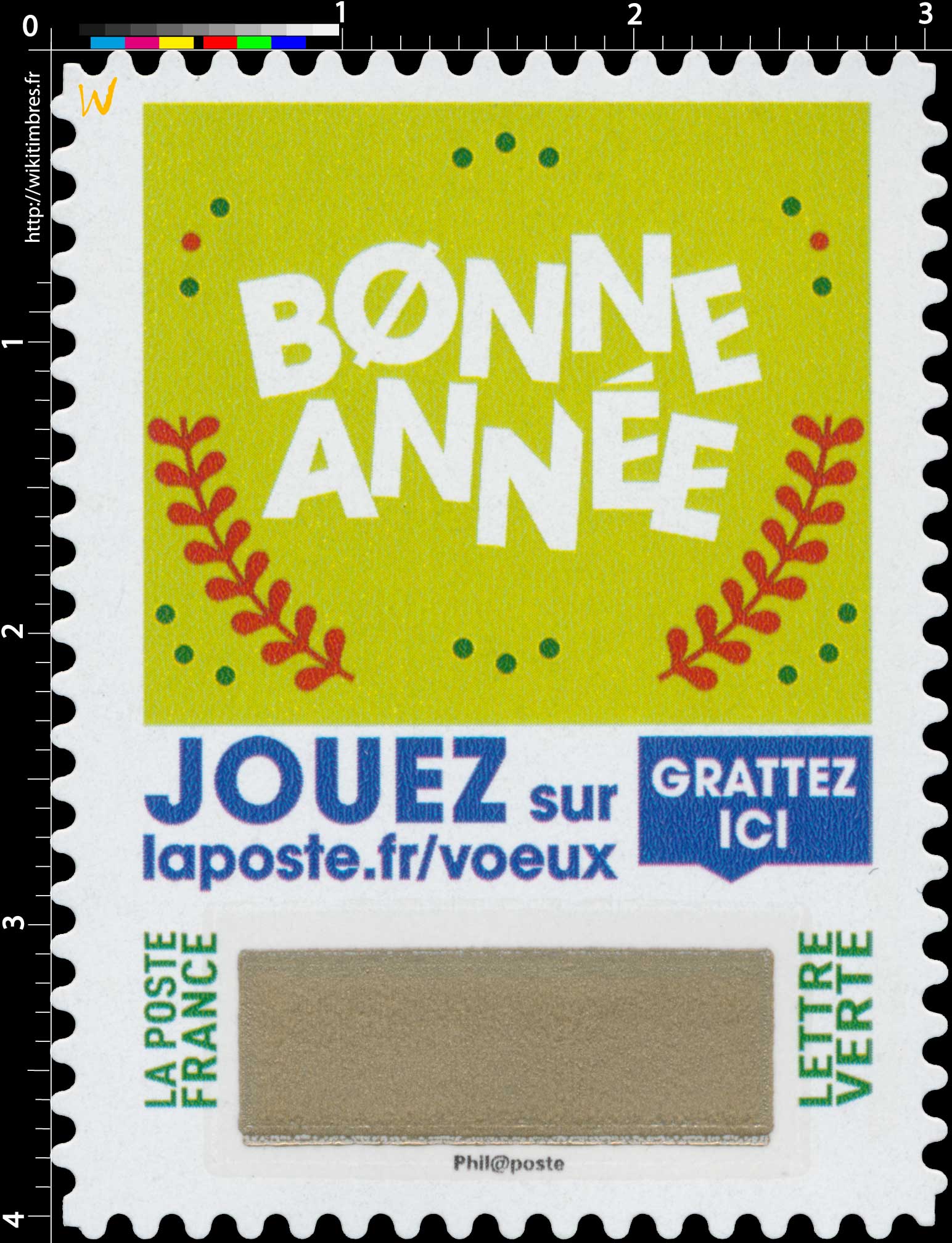  2018 Bonne année - Jouer sur laposte.fr/voeux - Gratter ici