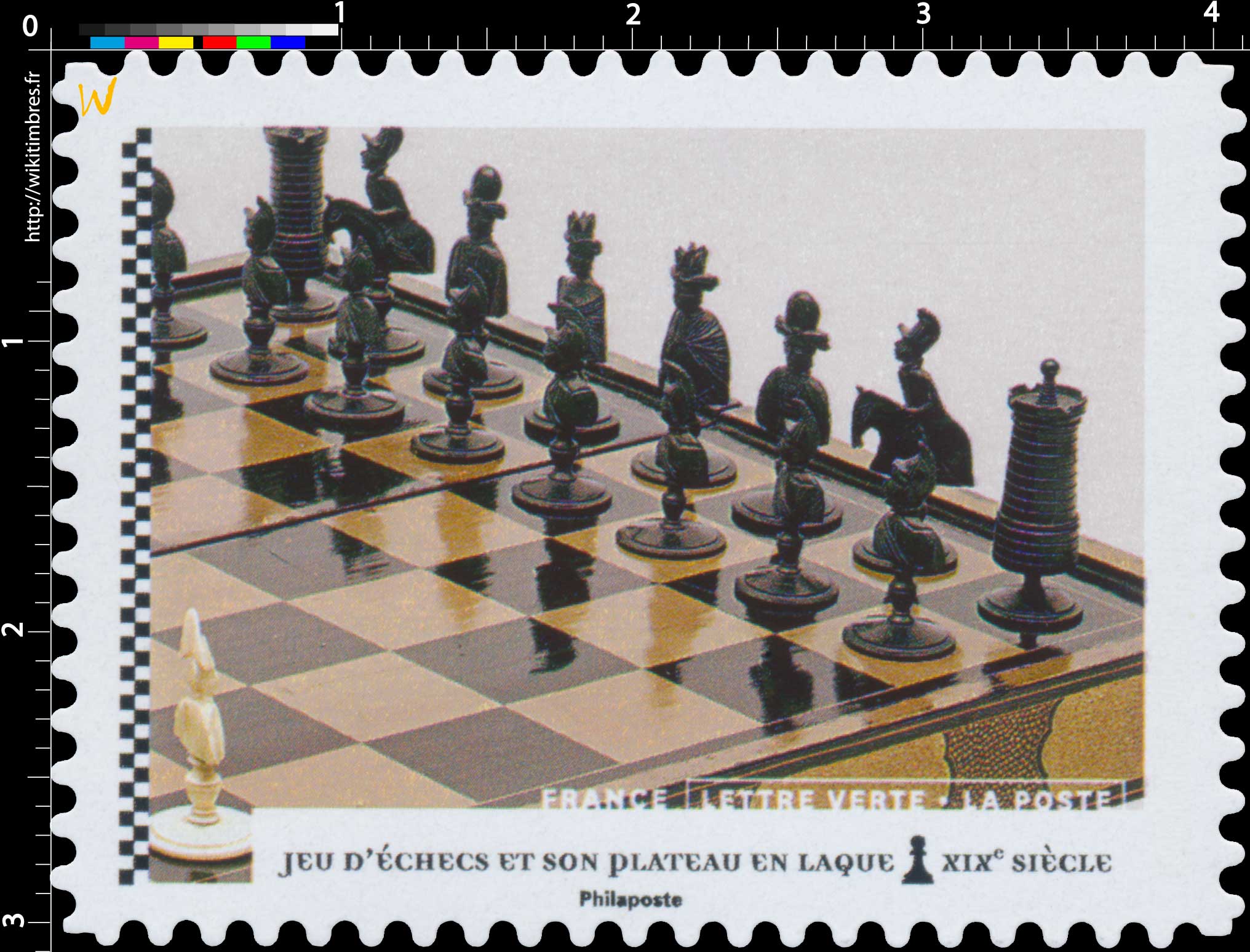 2021 Jeu d'échecs et son plateau en laque XIXe siècle