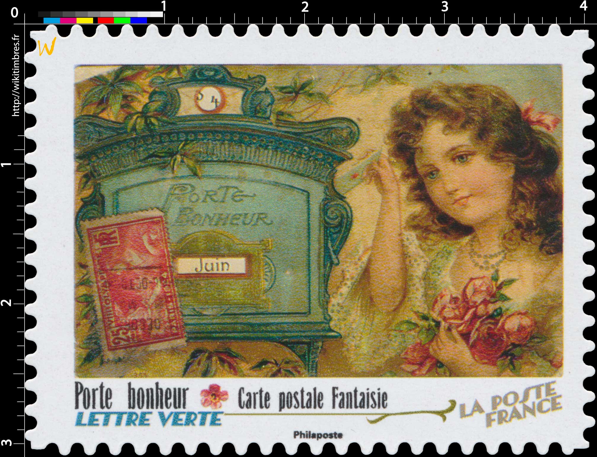 2022 Porte bonheur - Carte postale fantaisie