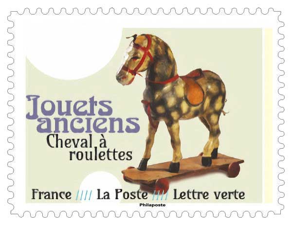 2023 JOUETS ANCIENS - cheval à roulettes