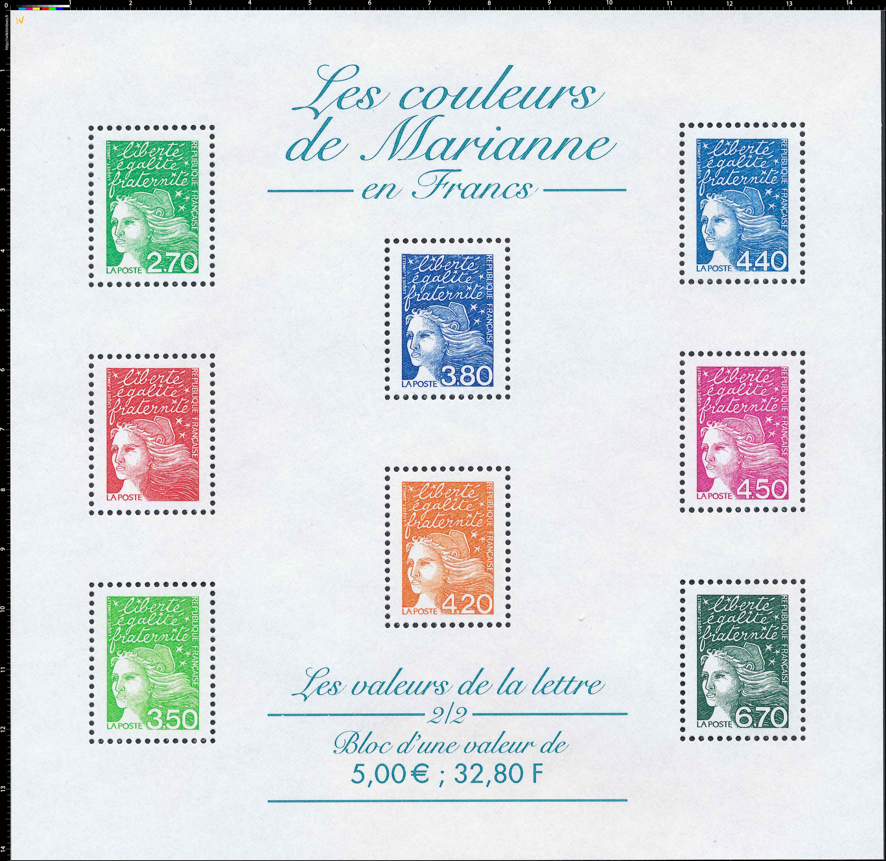 Les couleurs de Marianne en Francs