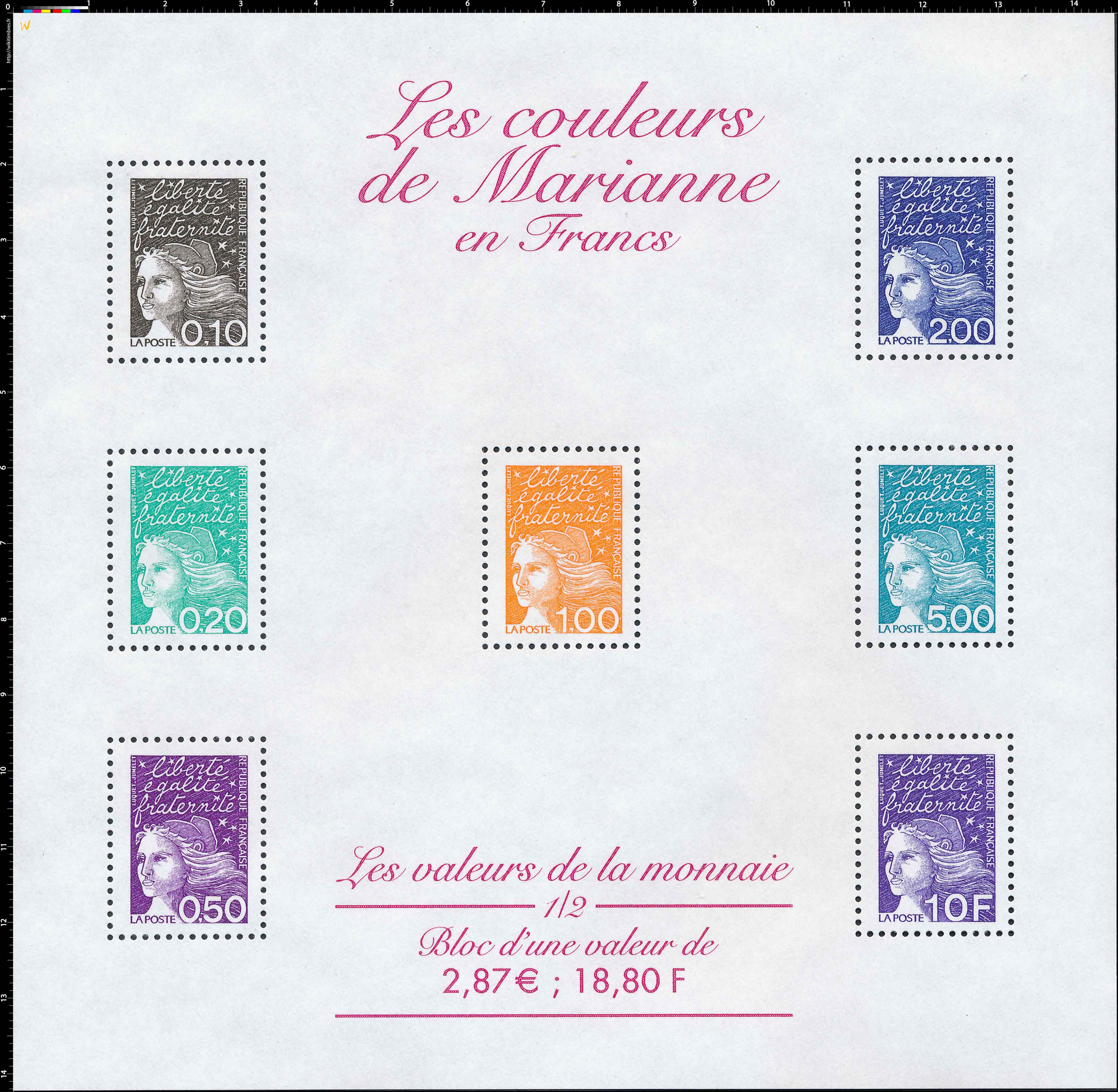 Les couleurs de Marianne en Francs
