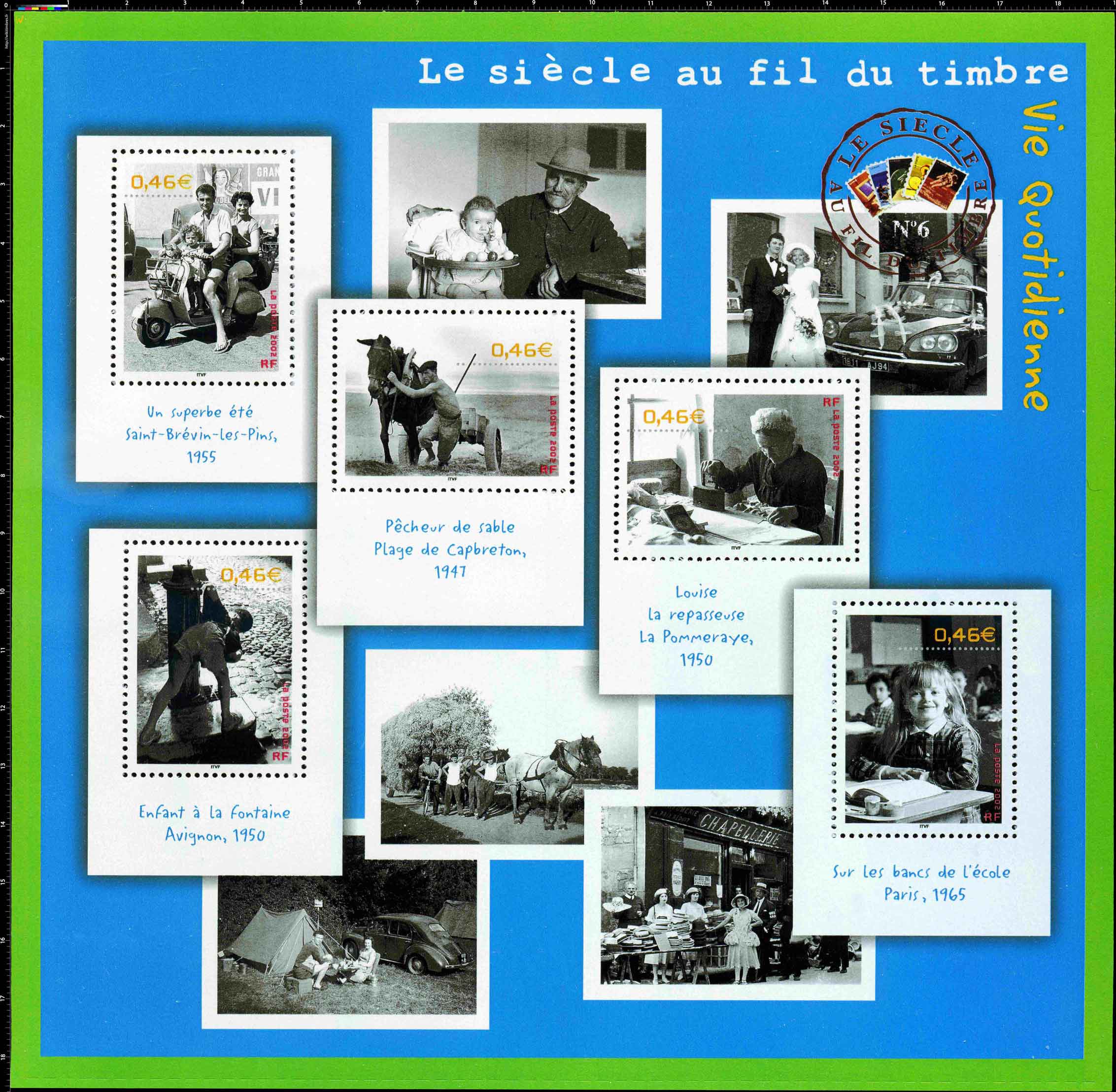 2002 Le siècle au fil du timbre Vie quotidienne.