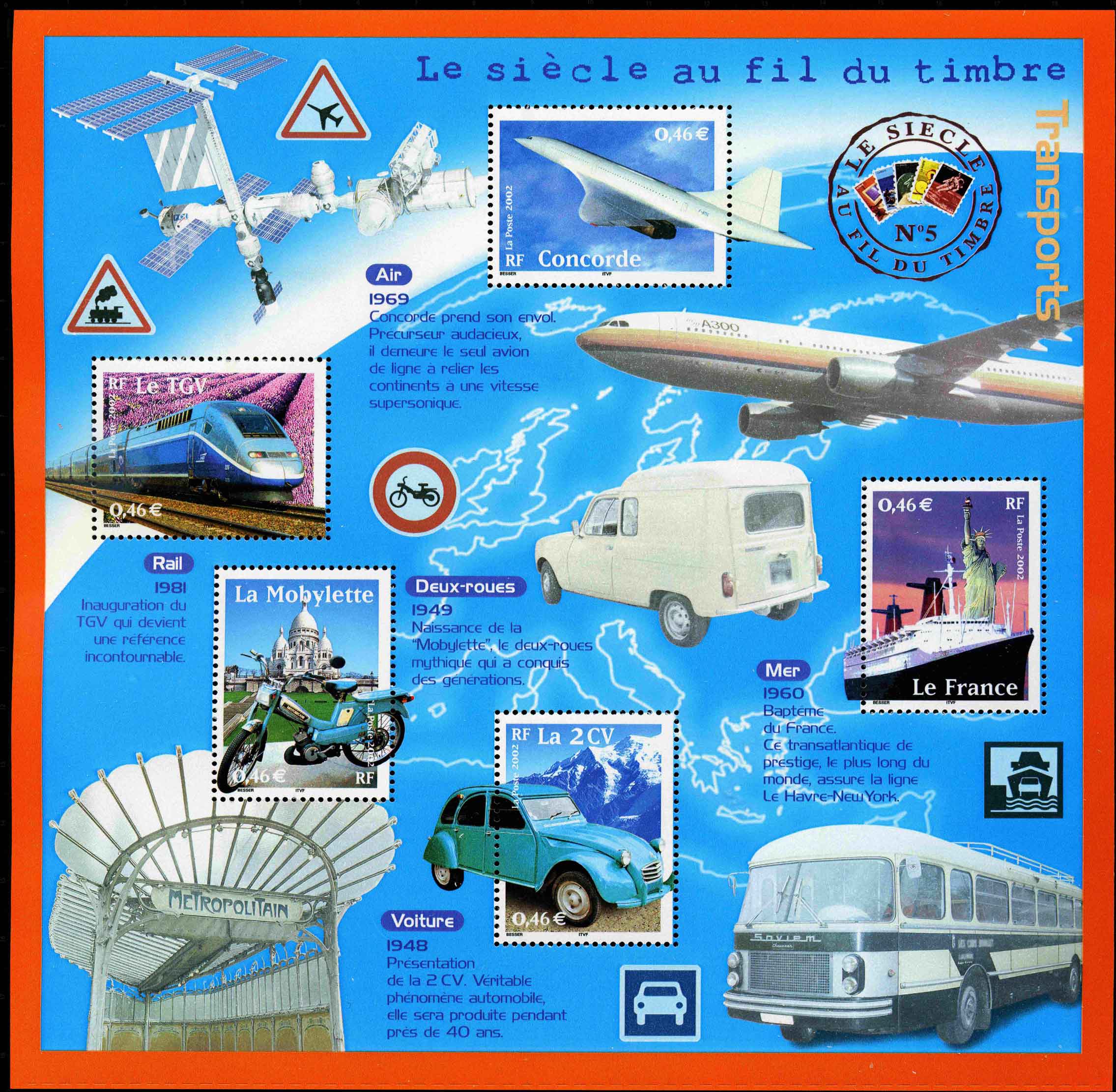 Le siècle au fil du timbre Transports.