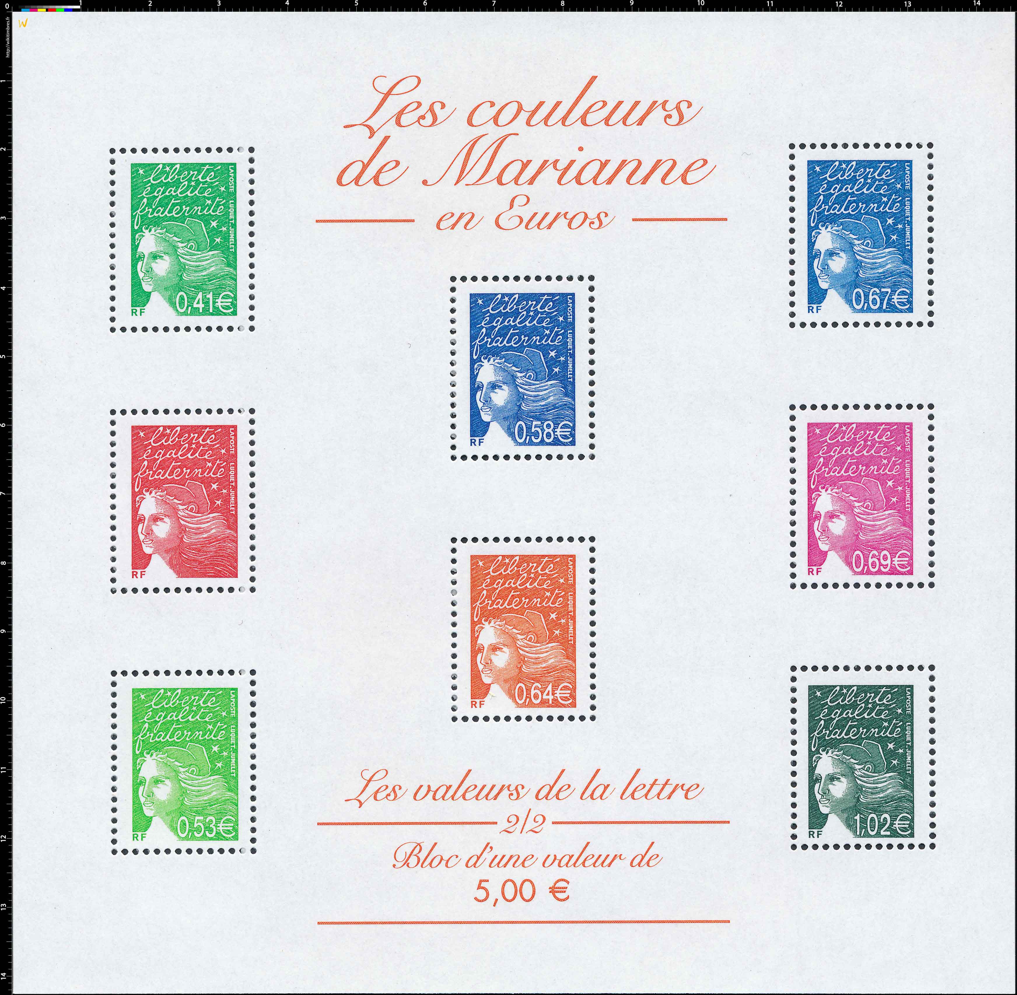 Les couleurs de Marianne en Euros