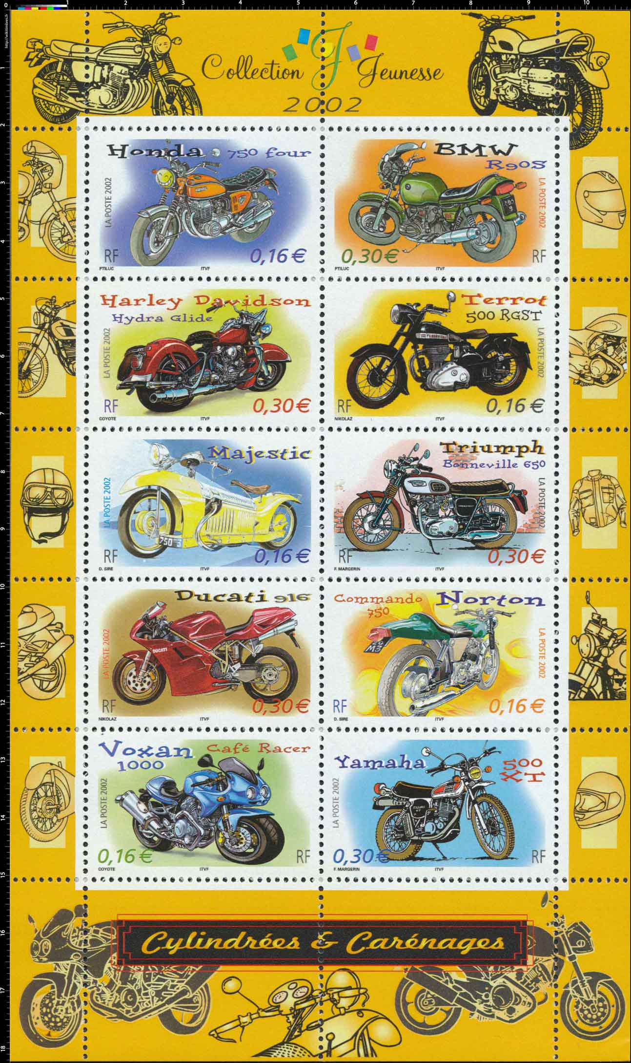 2002 Collection Jeunesse Cylindrées et carénages