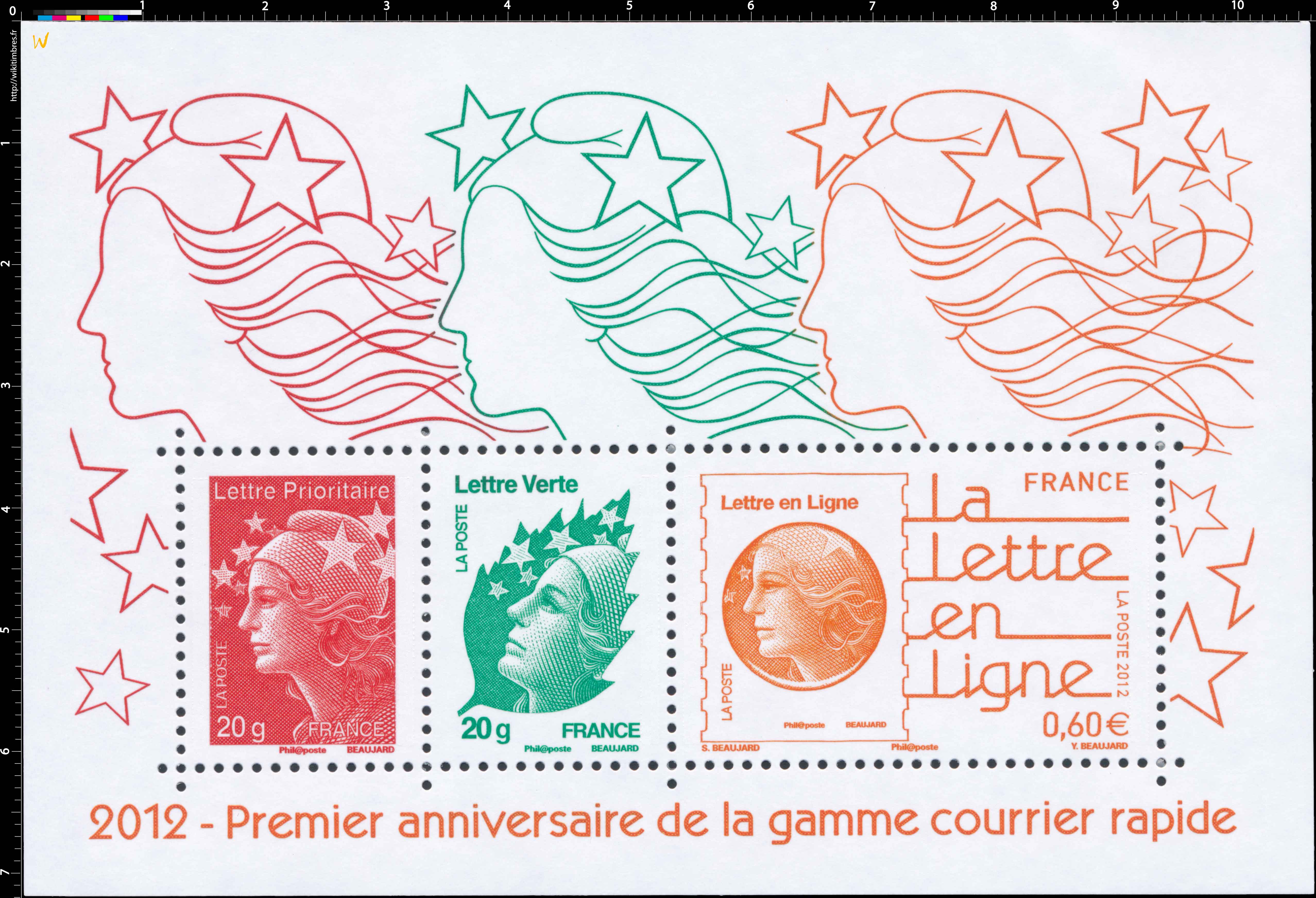 2012 Premier anniversaire de la gamme courrier rapide