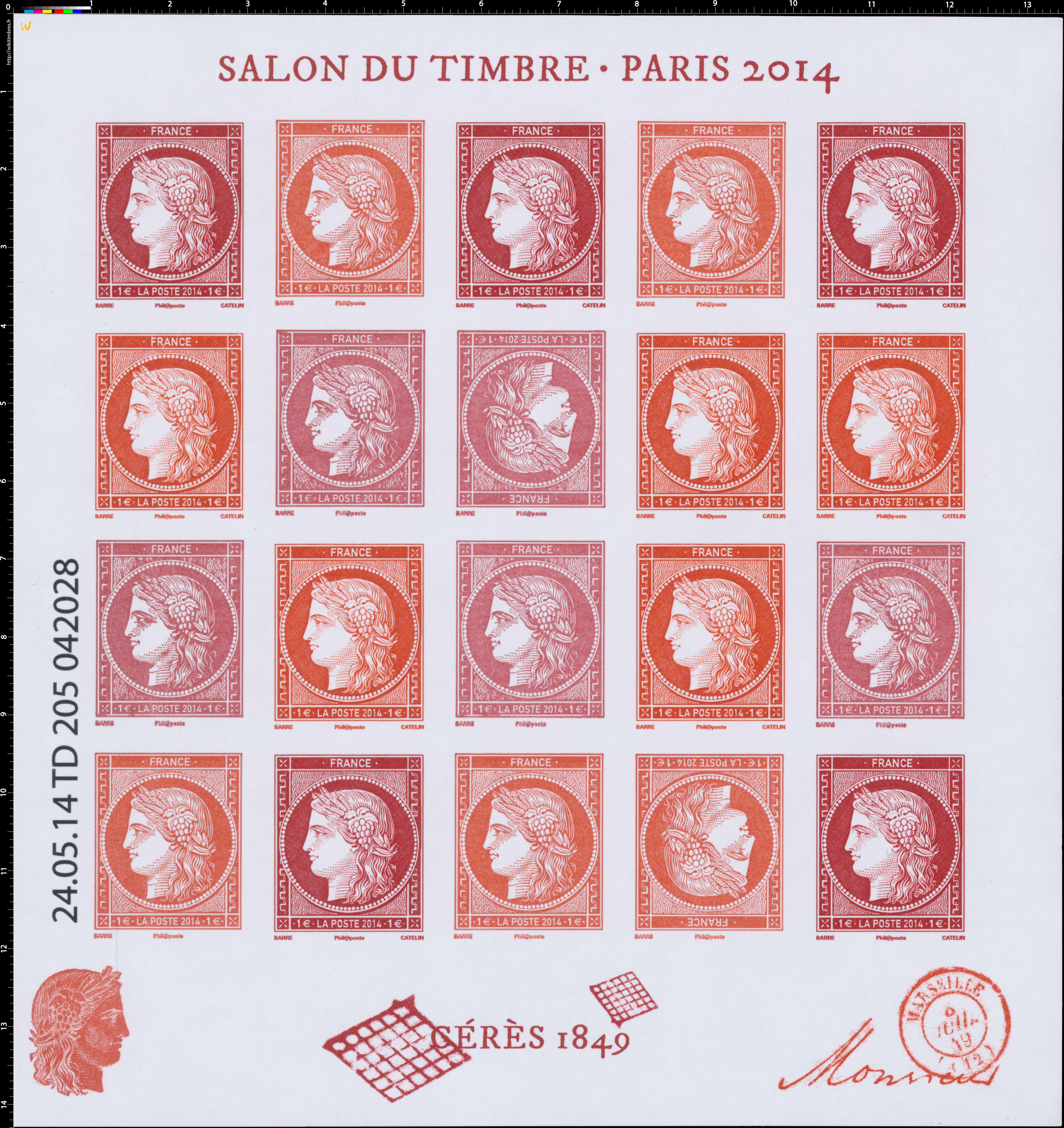 2014 Salon du timbre - Paris - Cérès 1849