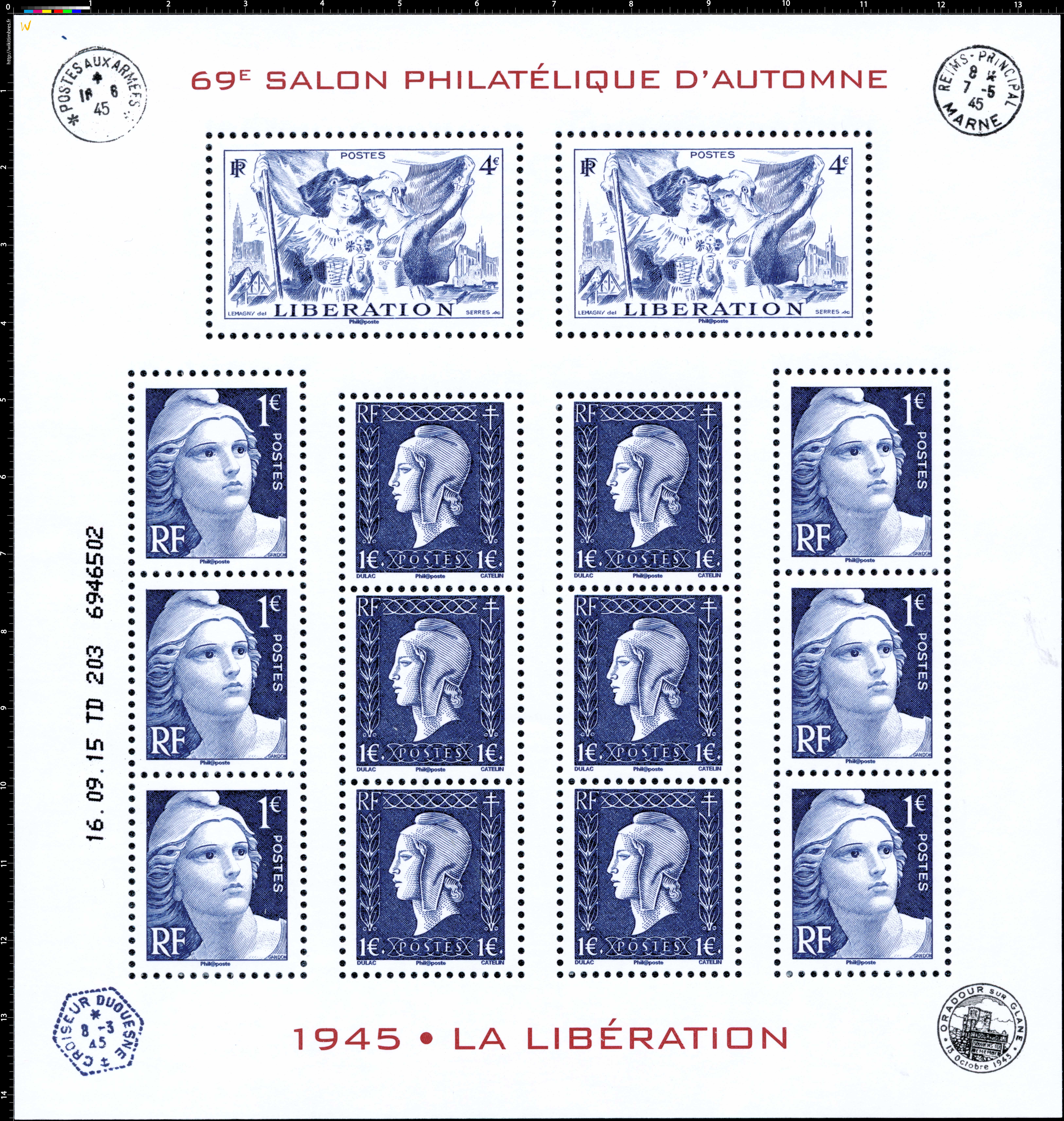 1945 la Libération - 69e Salon philatélique d'automne 2015