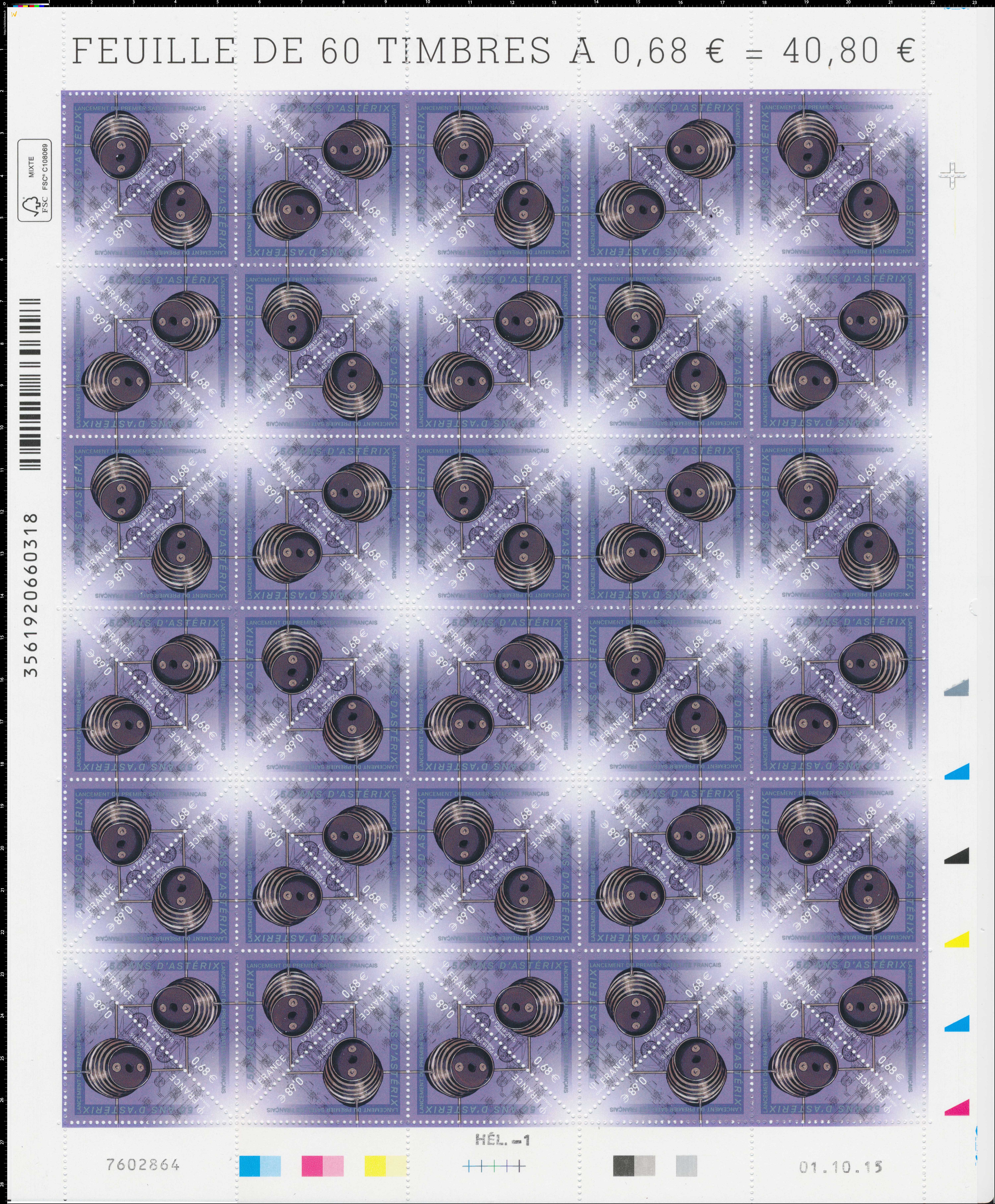 2015 50 ans d'Astérix  Lancement du premier satellite français