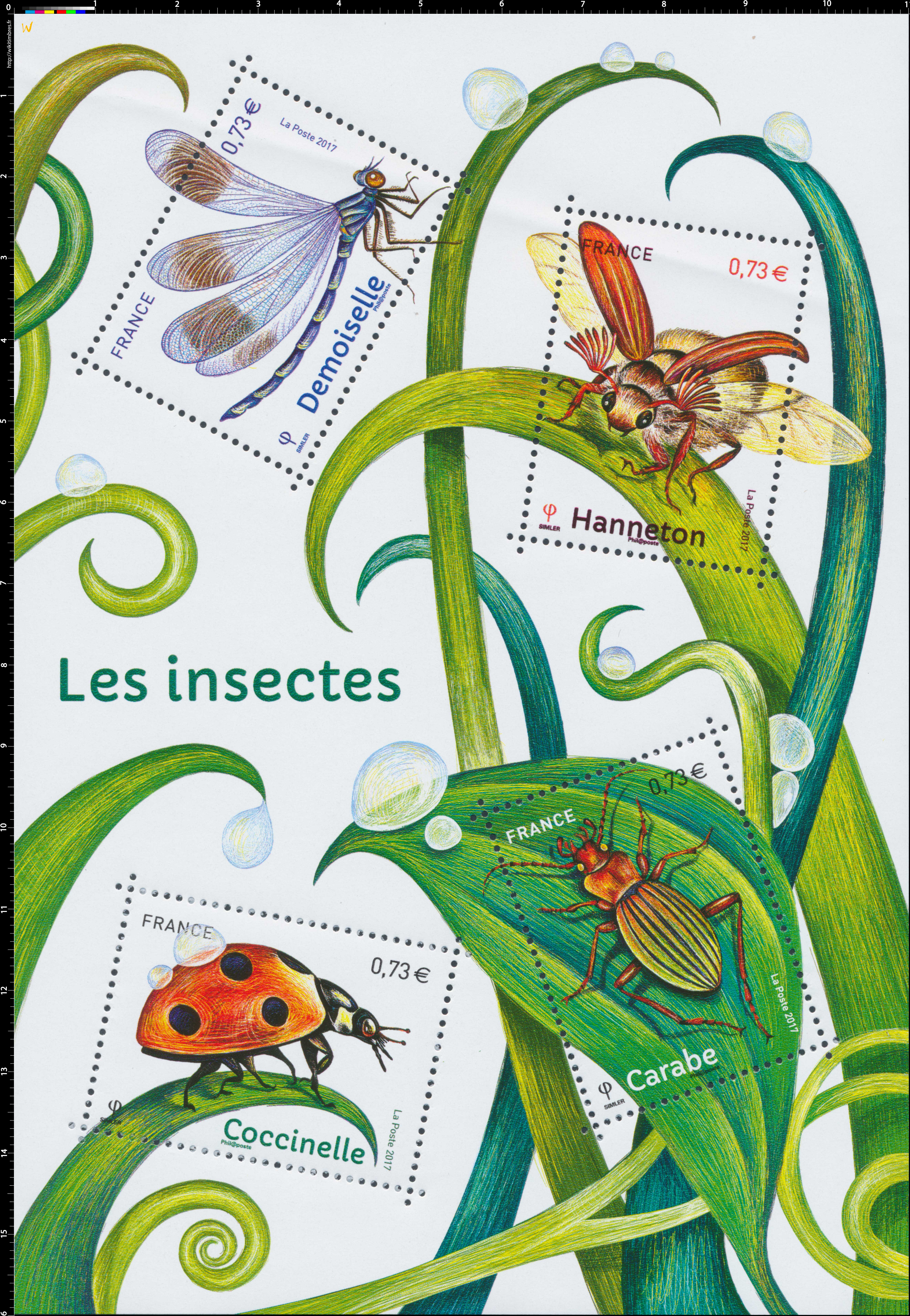 2017 Les insectes - Demoiselle, Hanneton, Carabe, Coccinelle