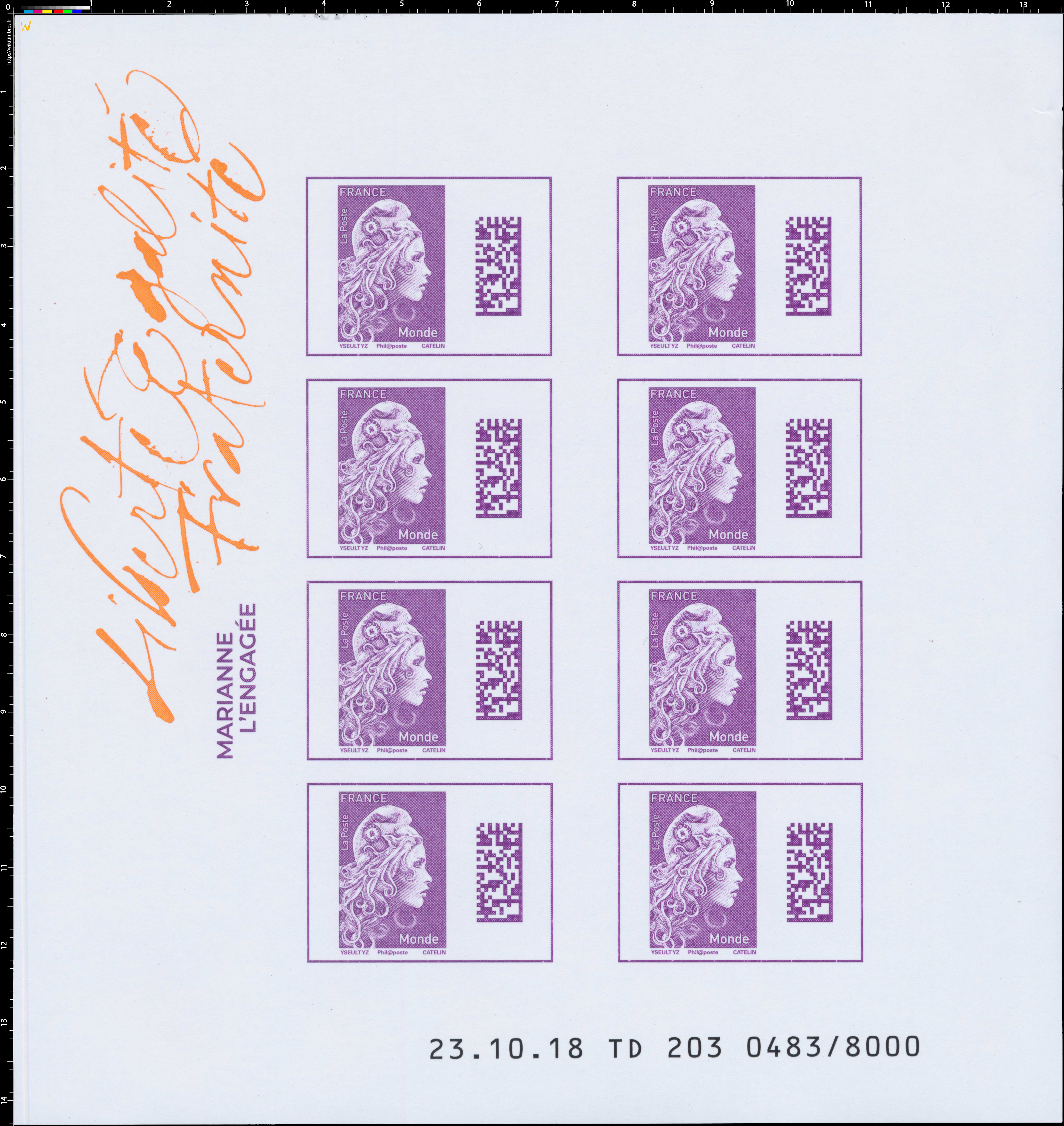 2018 Marianne l'engagée - Liberté Egalité Fraternité