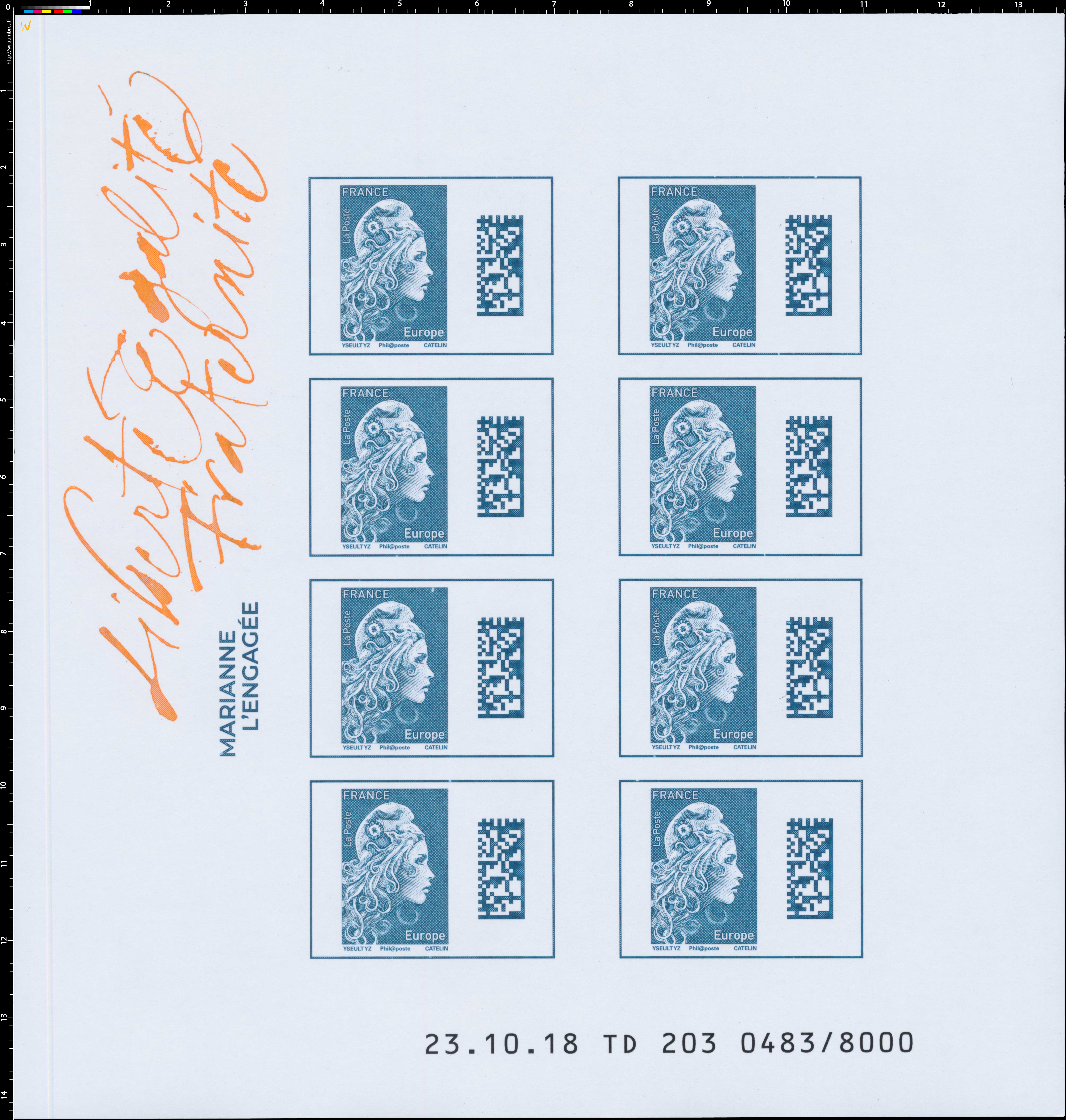 2018 Marianne l'engagée - Liberté Egalité Fraternité