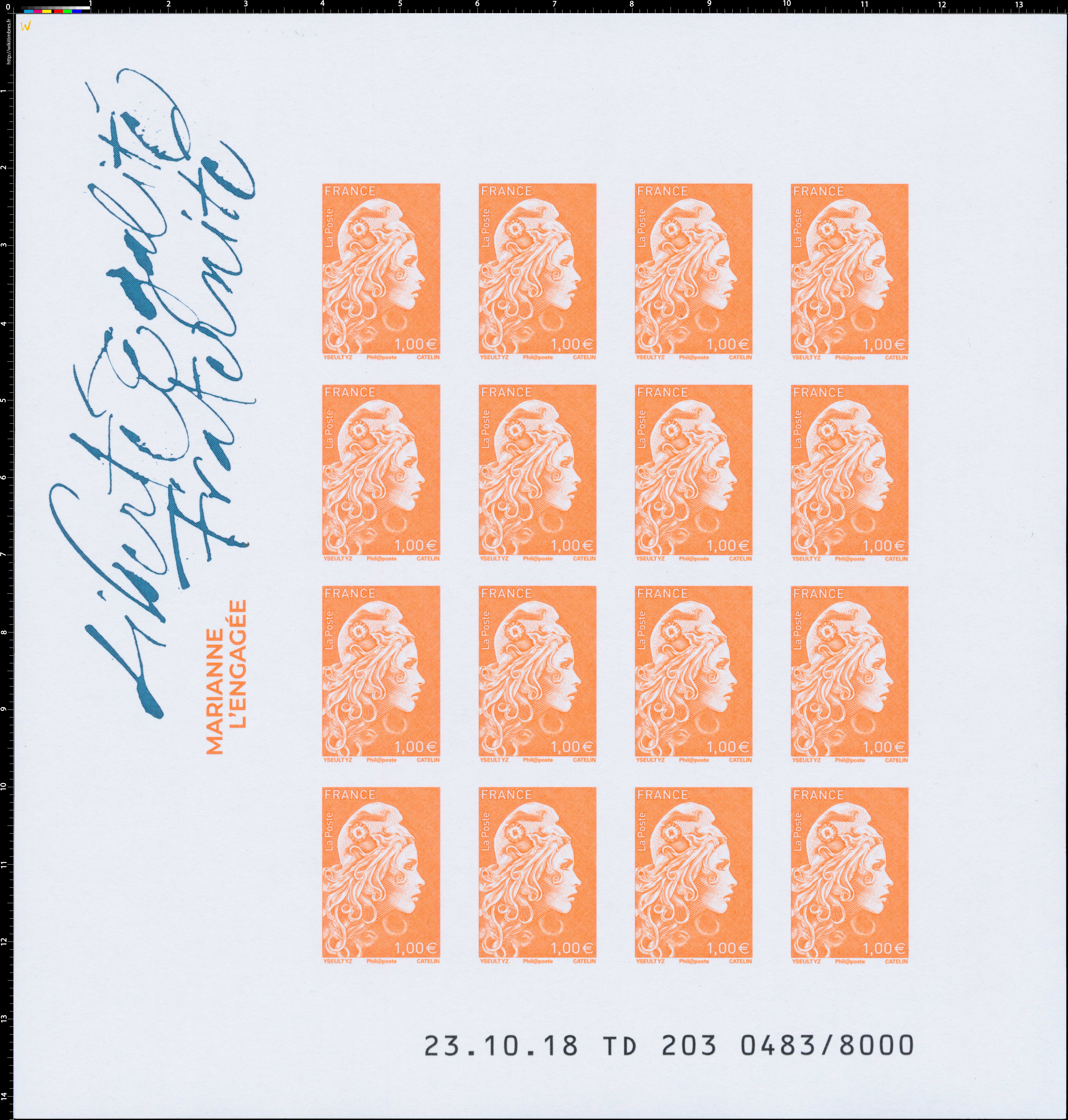 2018 Marianne l'engagée - Liberté Egalité Fraternité