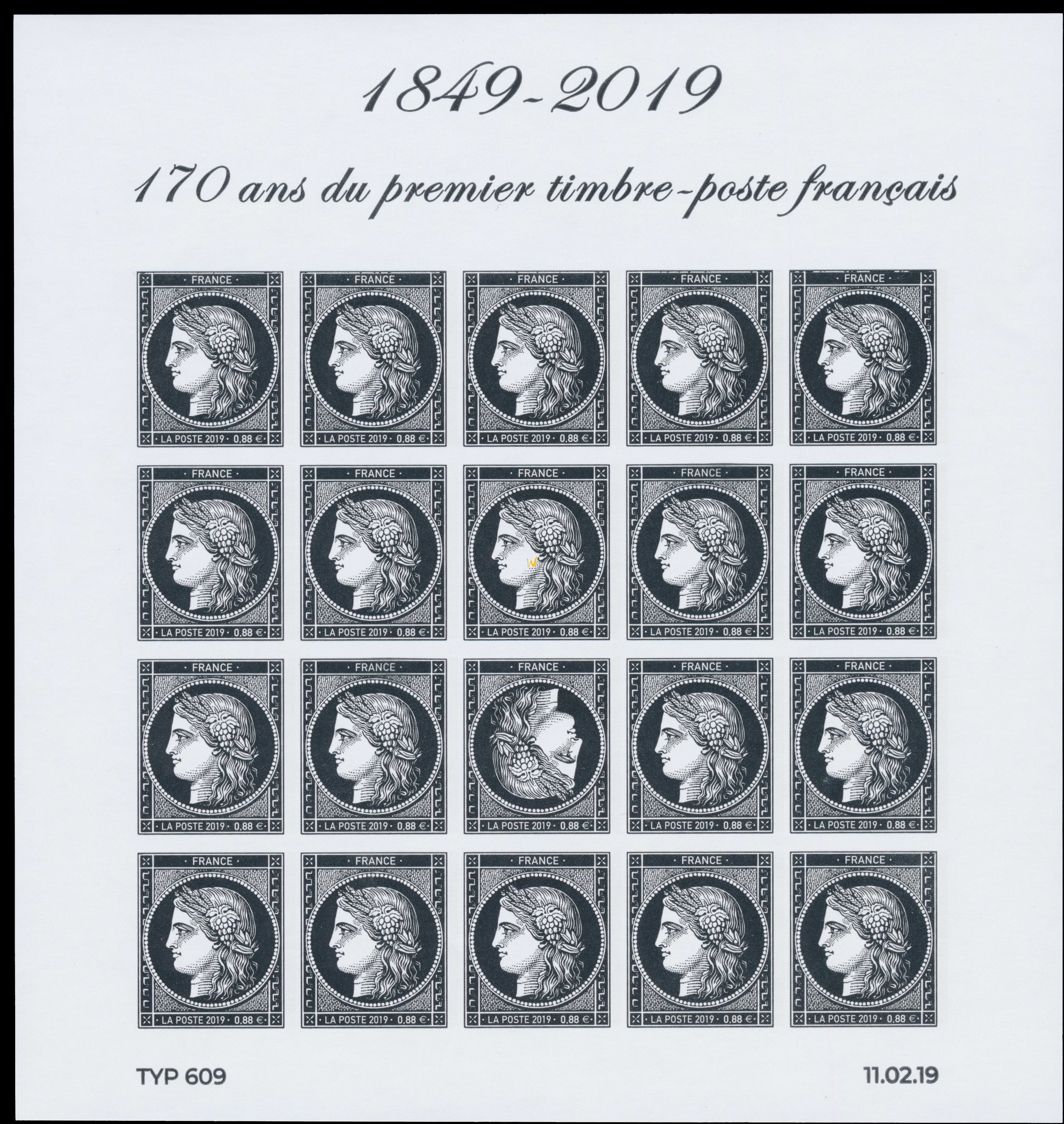 1849 -2019- 170 ans du premier timbre-poste français