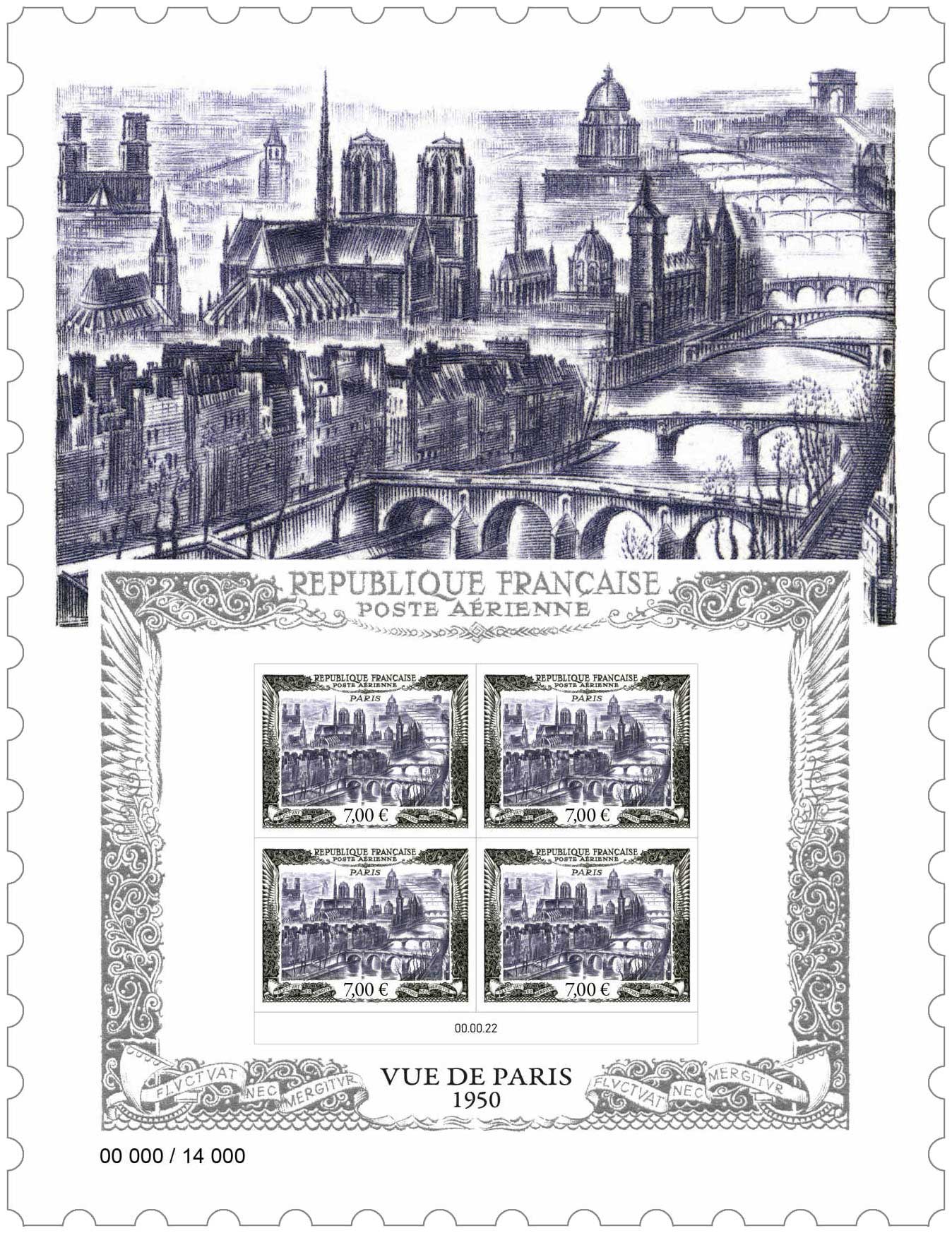 2022 AFFICHE VUE DE PARIS - Poste aérienne