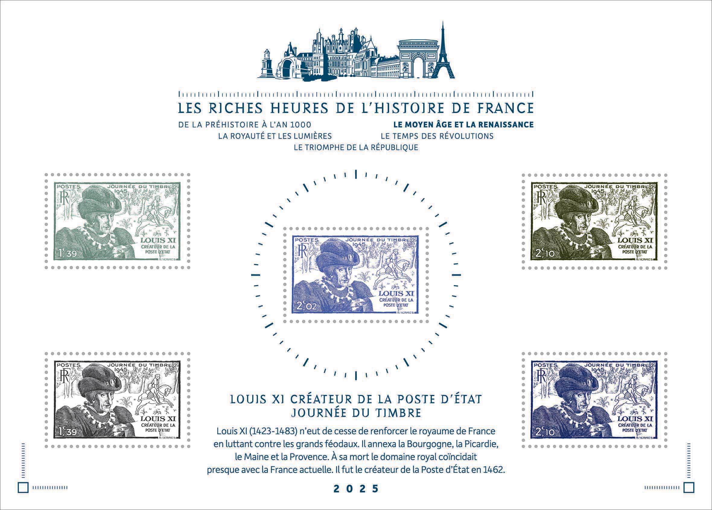 2025 LES RICHES HEURES DE L’HISTOIRE DE FRANCE DU MOYEN ÂGE À LA RENAISSANCE -  LOUIS XI CRÉATEUR DE LA POSTE
