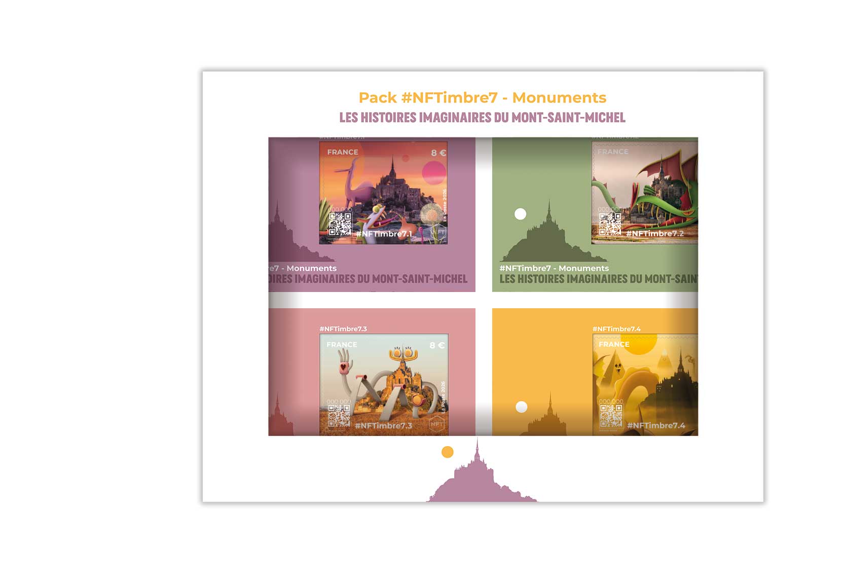 2026 Pack #NFTimbre7 Monuments – Les histoires imaginaires du Mont-Saint-Michel