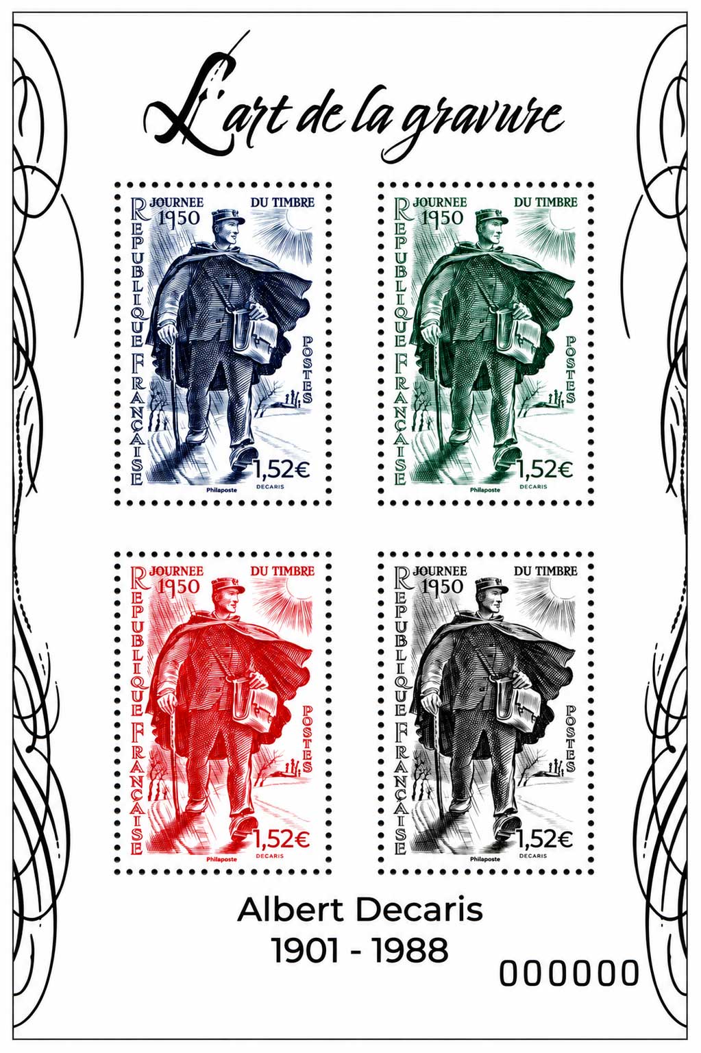 2026 L’ART DE LA GRAVURE - ALBERT DECARIS 1901 - 1988 - Journée du timbre 1950