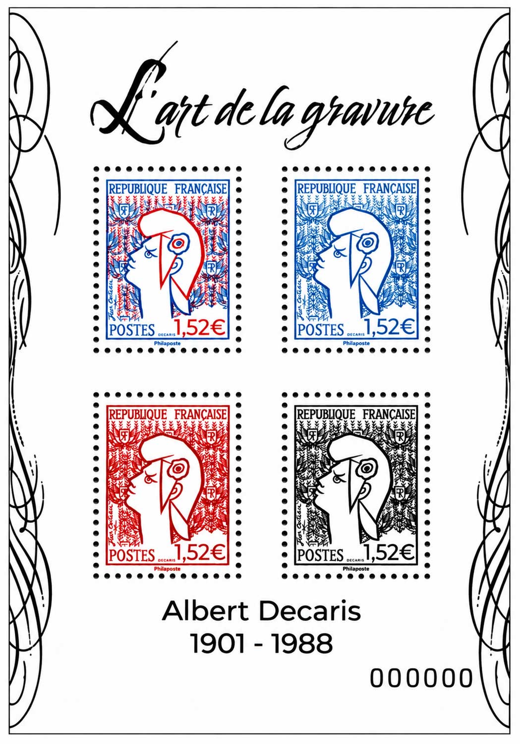 2026 L’ART DE LA GRAVURE - ALBERT DECARIS 1901 - 1988 - Type Marianne de Cocteau