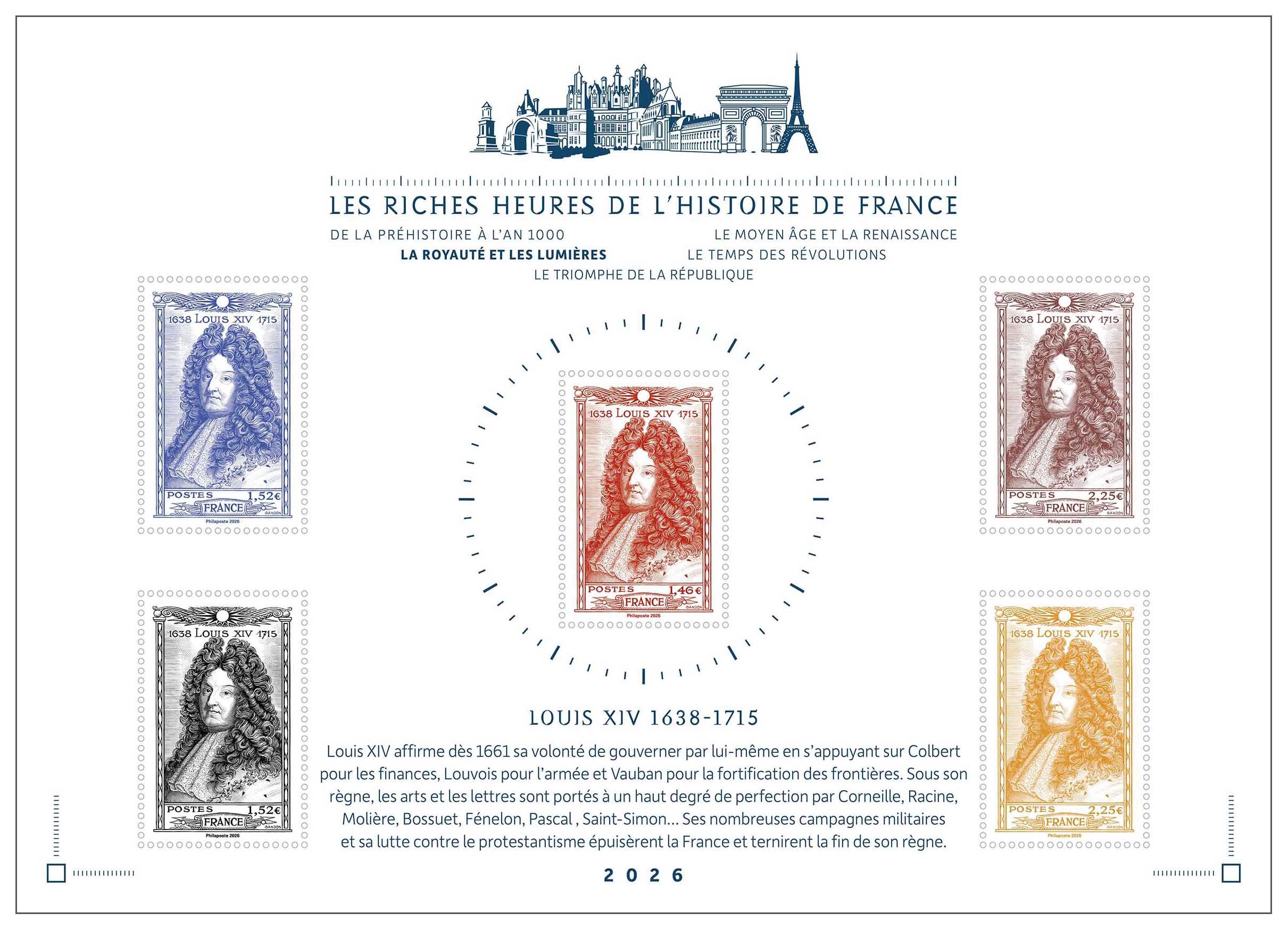 2026 LES RICHES HEURES DE L’HISTOIRE DE FRANCE LA ROYAUTÉ ET LES LUMIÈRES - Louis XIV 1638-1715